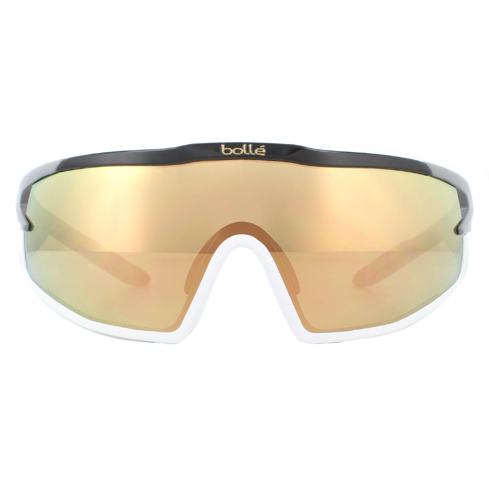 Bolle Mens Sunglasses B-Rock Pro 12629 Shiny Black Brown Gold - One Size