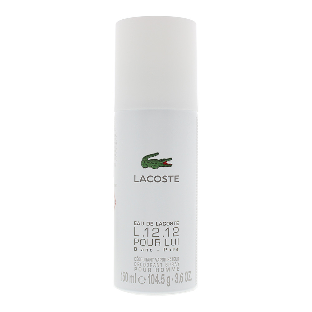 Lacoste Mens Eau De L.12.12 Pour Lui Blanc - Pure Deodorant Spray 150ml - One Size