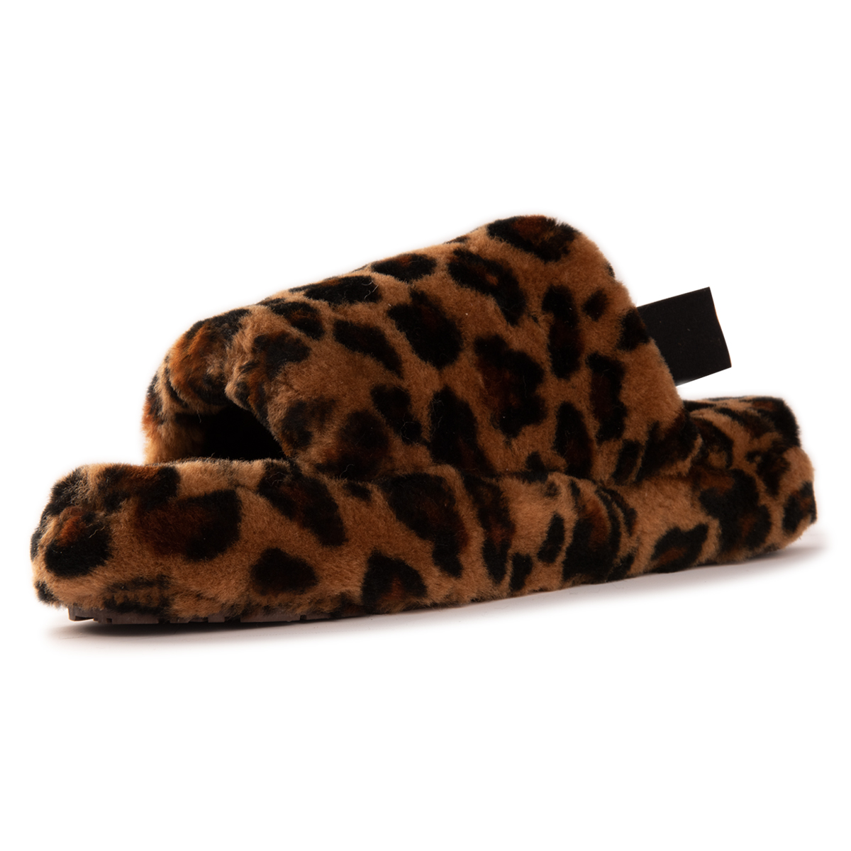 Aus Wooli Australia WoMens Sheepskin Wool Sorrento Sandals - Leopard - Size UK 8