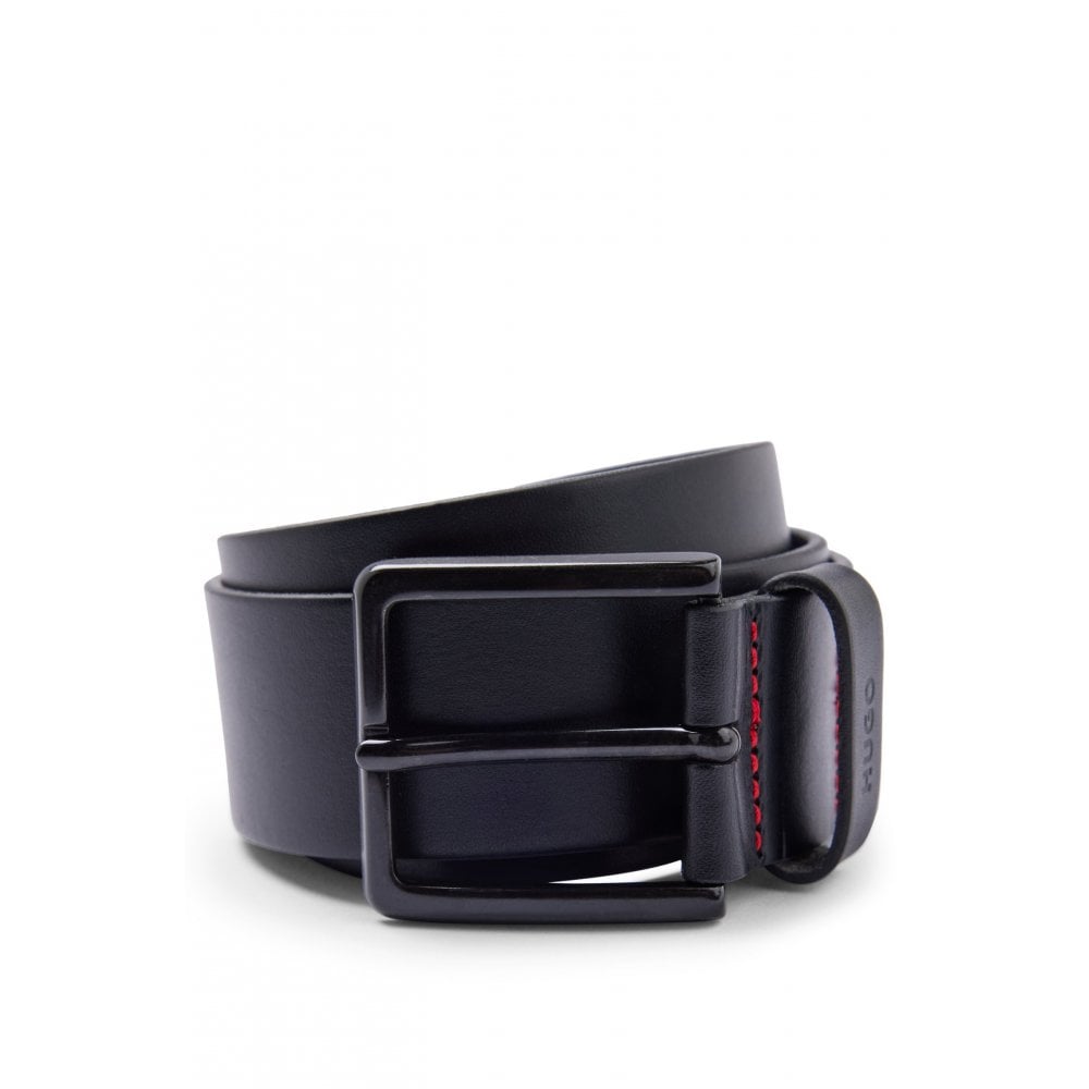 Hugo Womens Gioni Mens Leather Belt - Black - Size 36 (Waist)