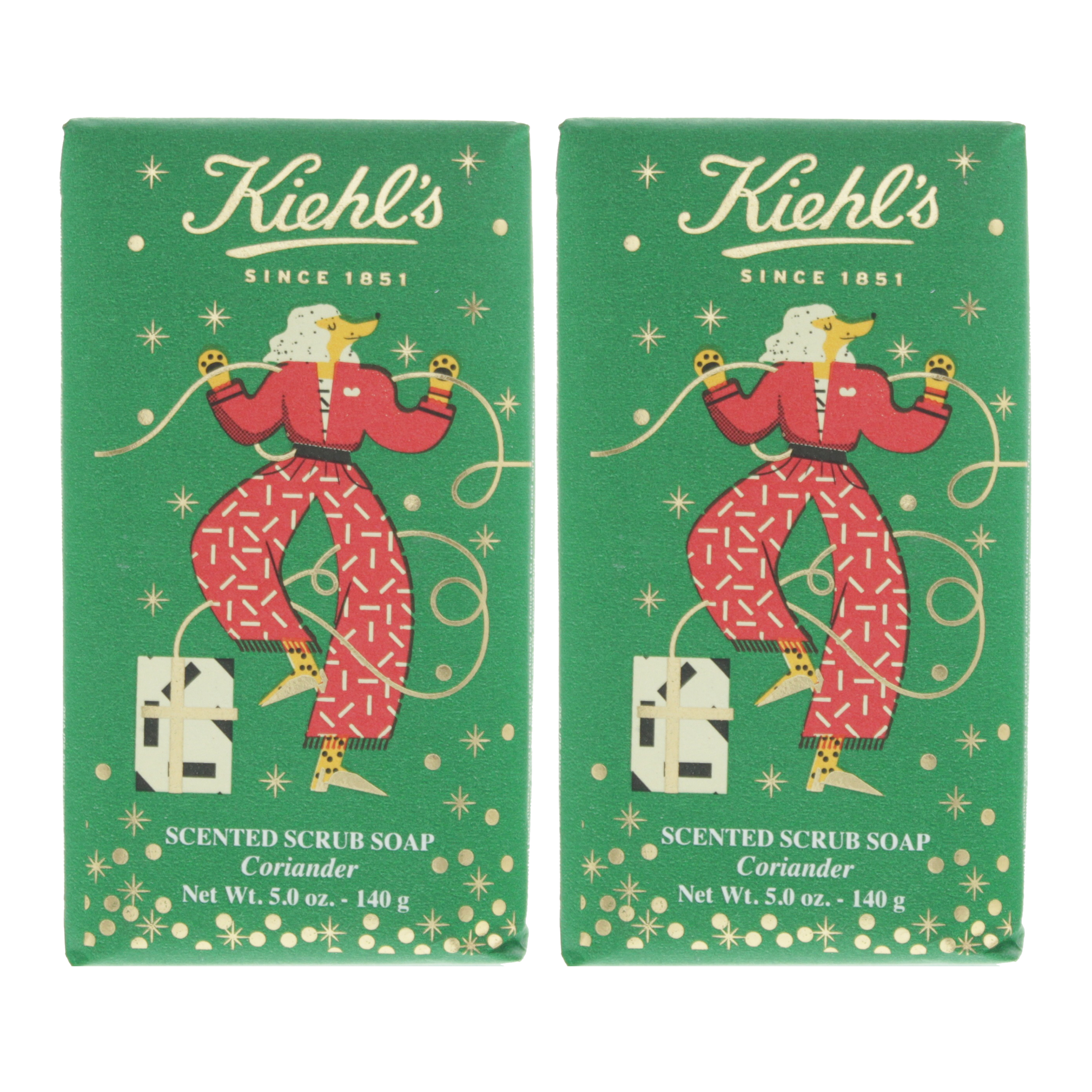 Kiehl's Womens Scented Scrub Soap 140g Coriander x 2 - NA - One Size