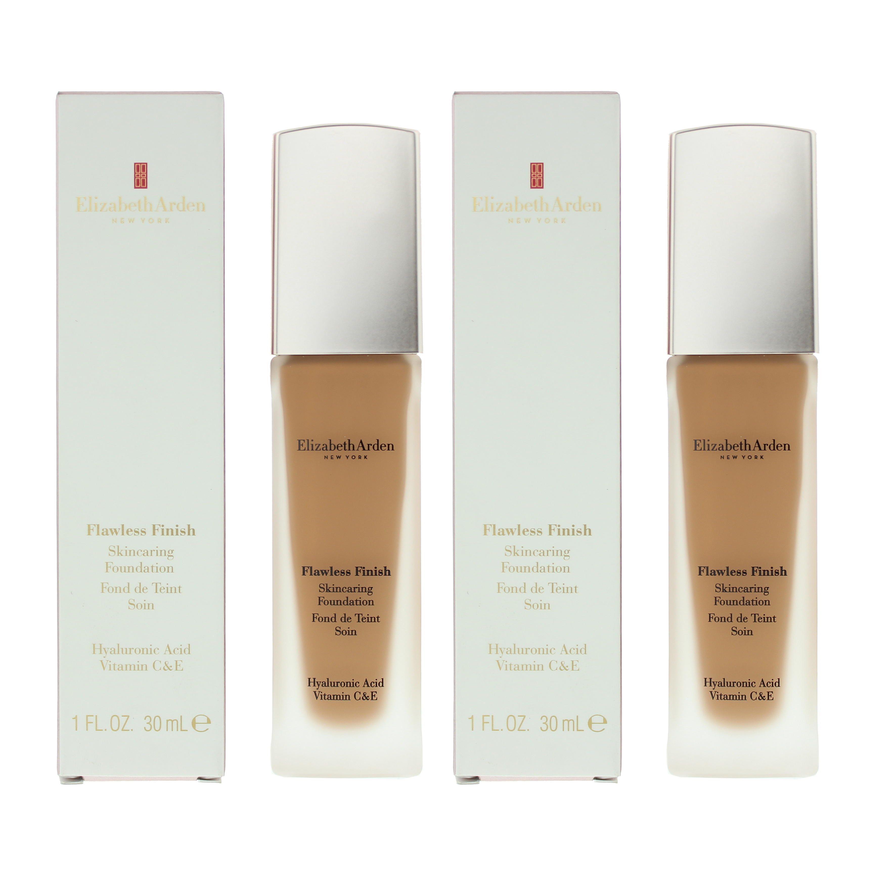 Elizabeth Arden Womens Flawless Finish 510N Tan Deep Neutral Foundation 30ml X 2 - One Size