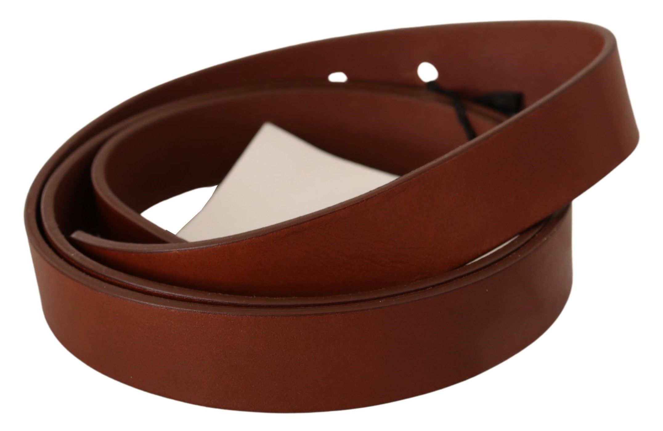 Costume National WoMens Brown Leather Silver Fastening Belt - Size 85 cm