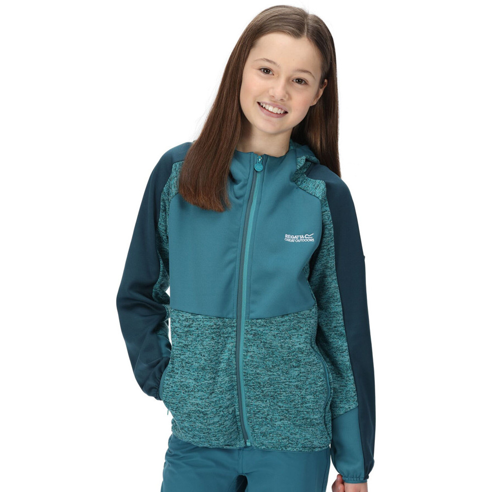 Regatta Girls Dissolver VI Pagoda Blue/Dragonfly - Green Fleece - Size 11-12Y