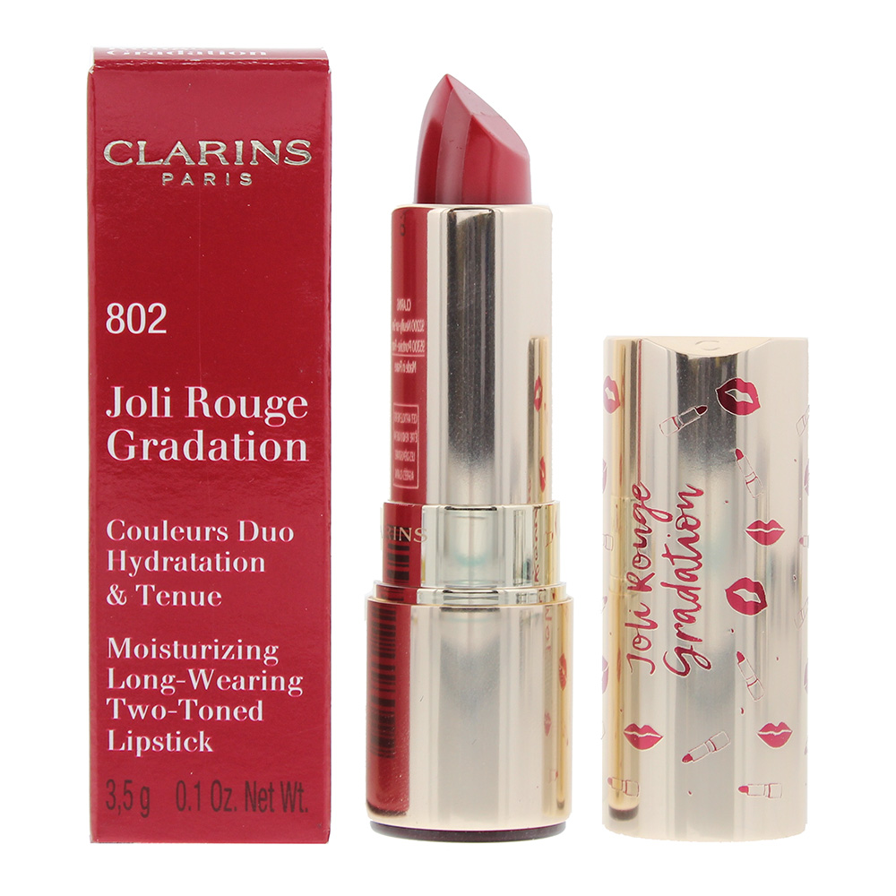 Clarins Womens Joli Rouge Gradation Moisturising Long-Wearing Two-Toned Lipstick 802 Red 3.5g - One Size