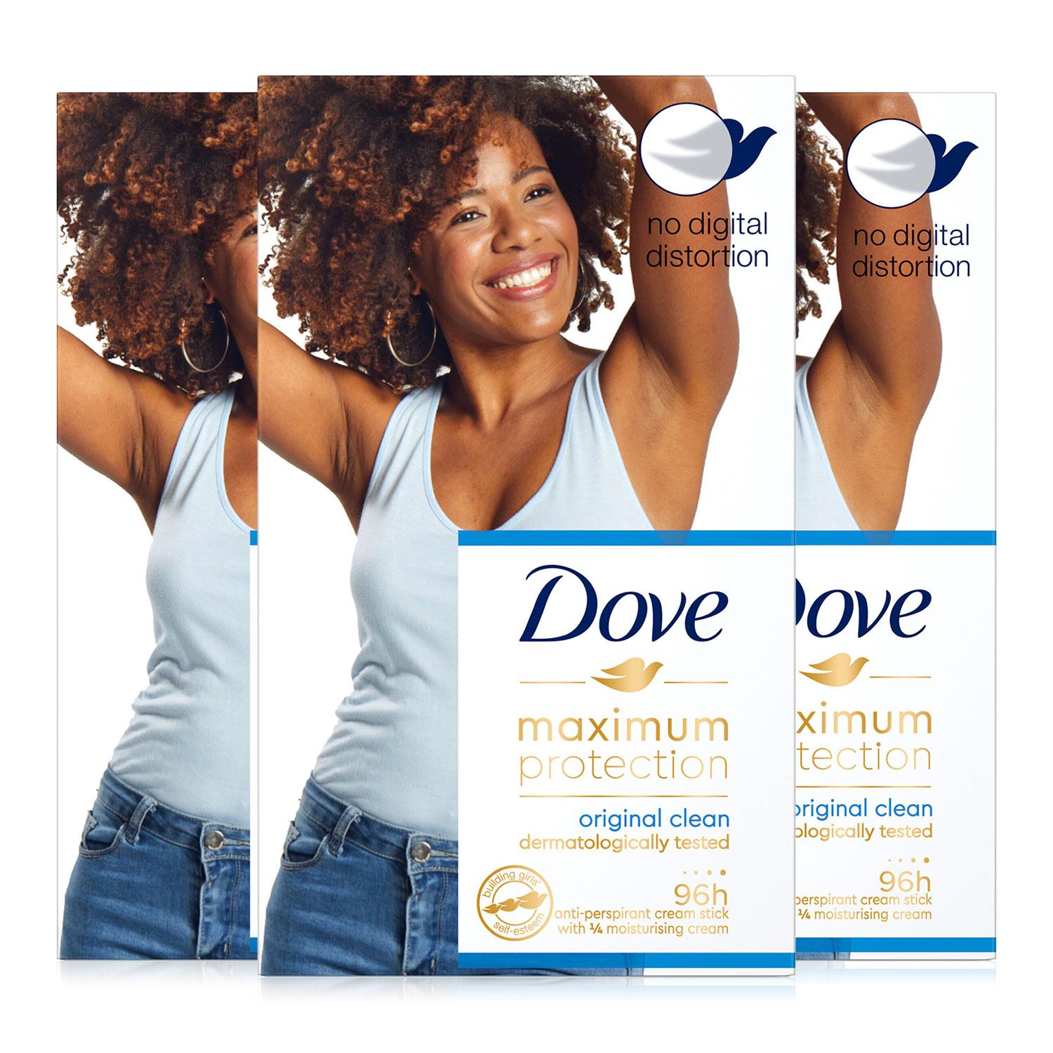 Dove 48H Maximum Protection Original Clean Antiperspirant Cream Stick 45ml, 3pk - One Size