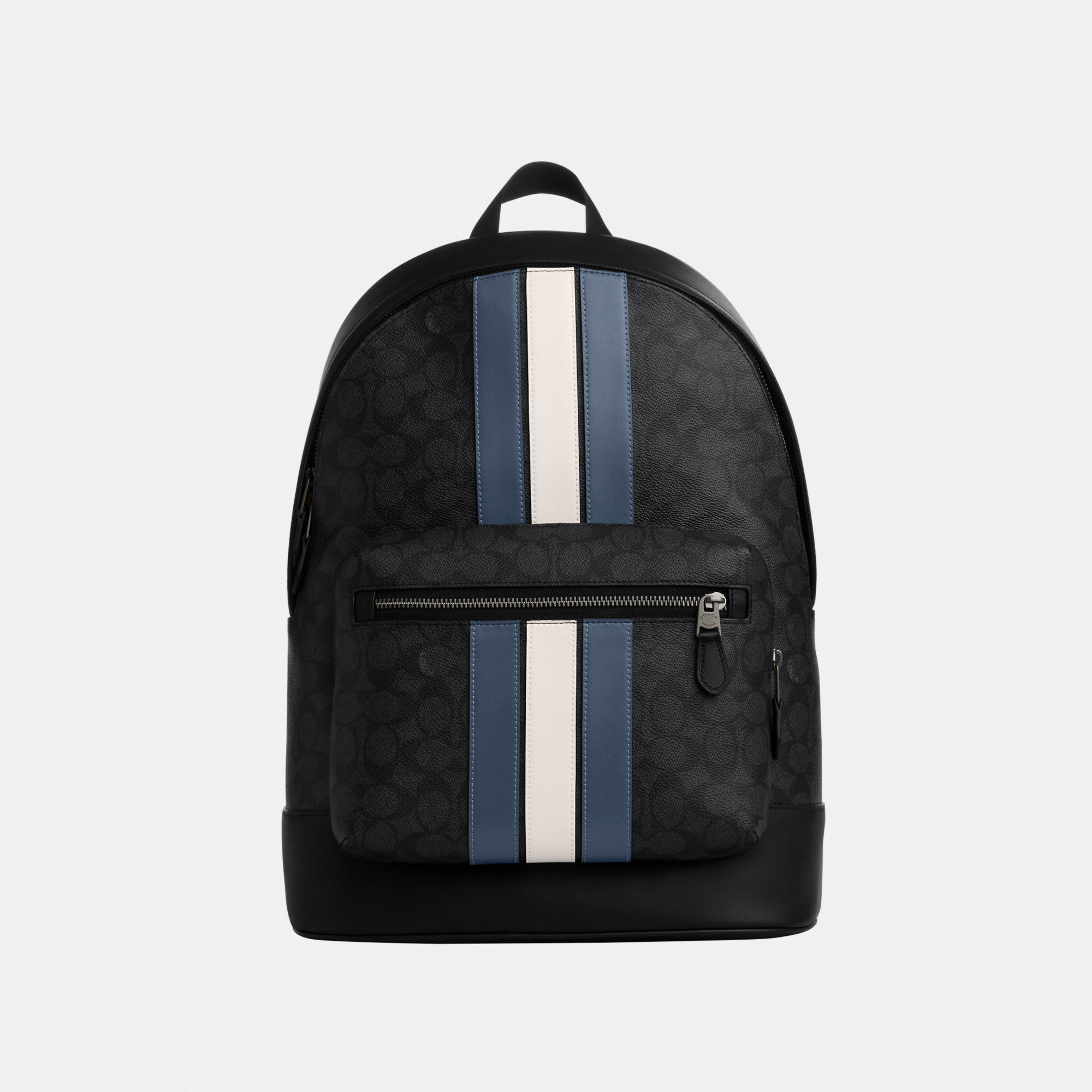 Coach Mens West Backpack in Signature Varsity Stripe - Black - One Size