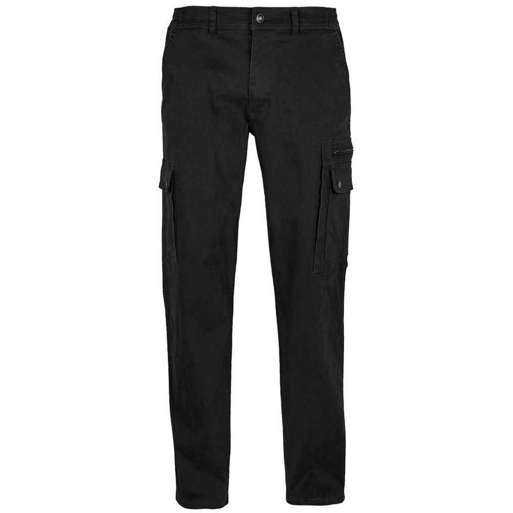 SOLS Mens Docker Stretch Cargo Trousers (Black) - Size 40 Regular