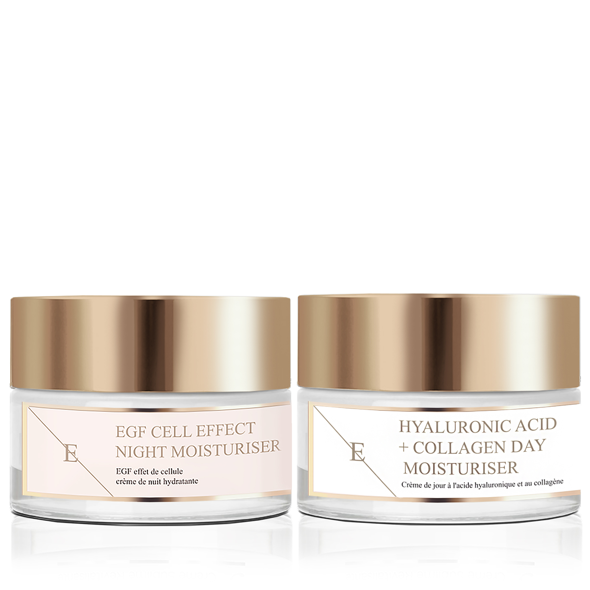 Eclat Skin London Unisex Hyaluronic Acid & Collagen Amino Acids Day Cream + EGF Cell Effect Night Moisturiser 50ml - One Size