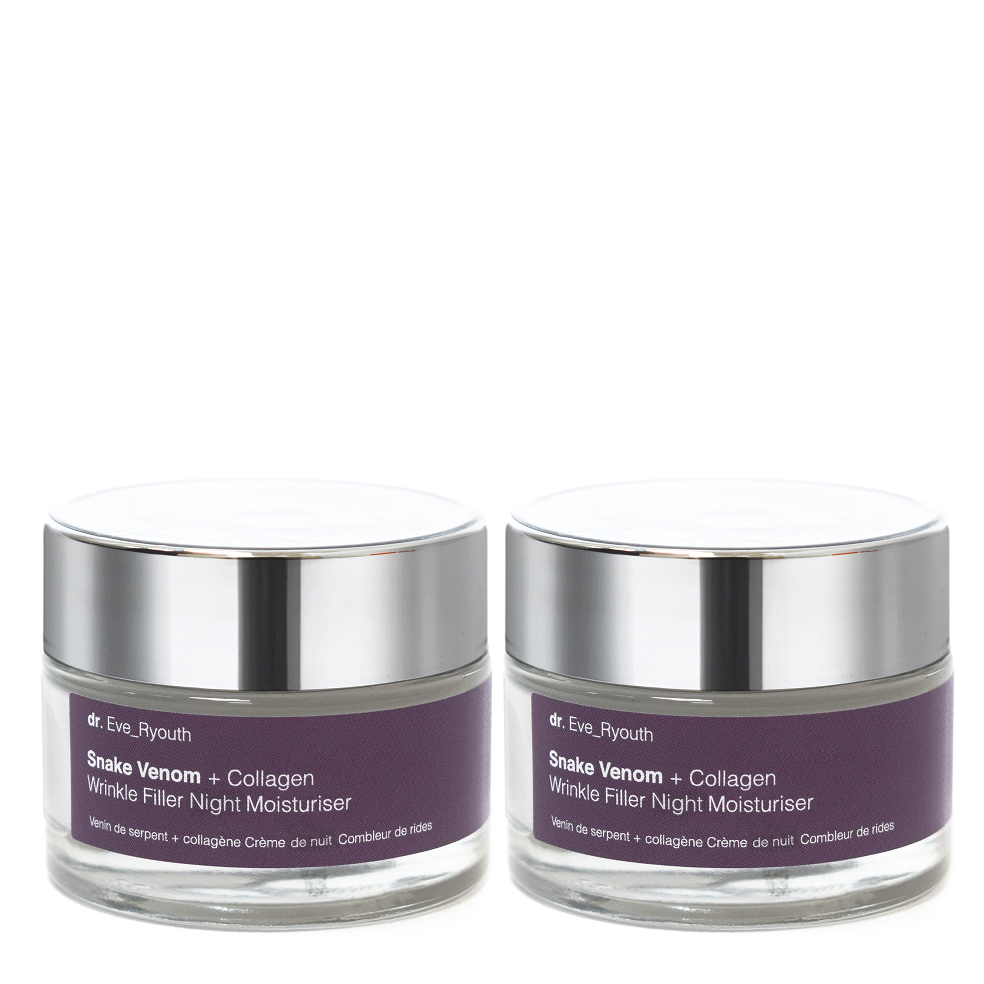 Dr. Eve_Ryouth Unisex 2 x Snake Venom + Collagen Wrinkle Filler Night Moisturiser 50ml - Cream - One Size