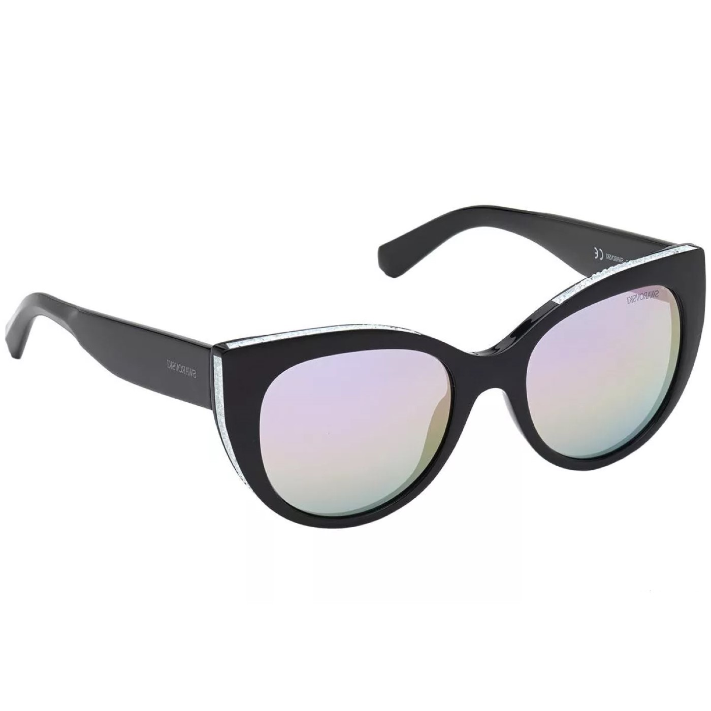 Swarovski Womens Acetate sunglasses with oval shape SK0202 women - Black - One Size