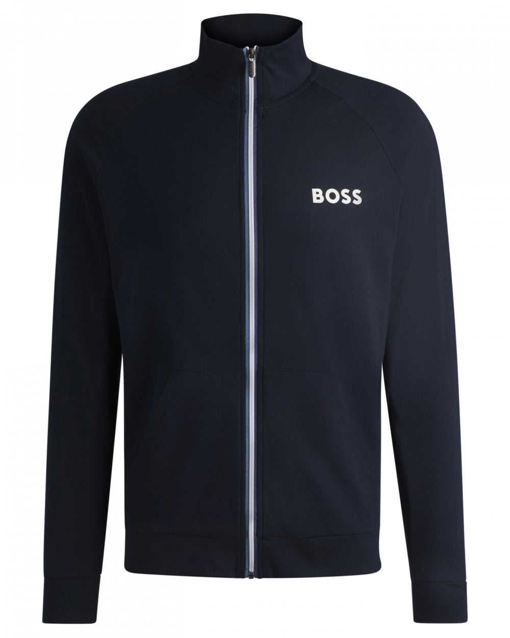 Boss Orange Authentic Mens Loungewear Track Jacket in French Terry with Logo Detail - Dark Blue - Size X-Large