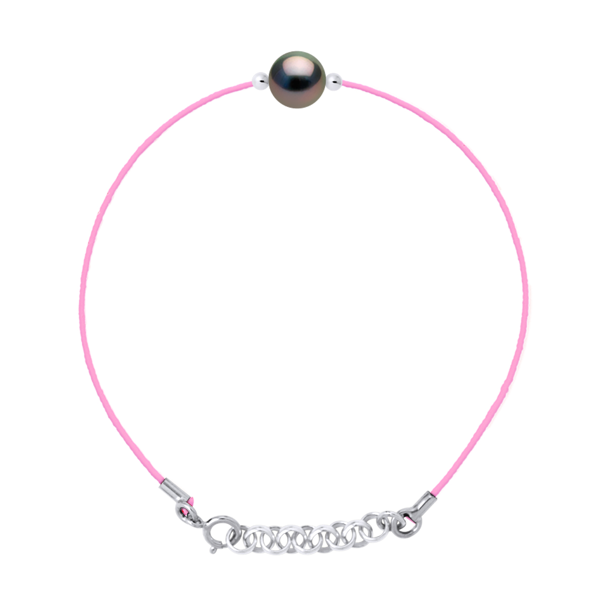 Diadema Womens - Bracelet - Pink Nylon -Tahiti Pearl - Natural - One Size