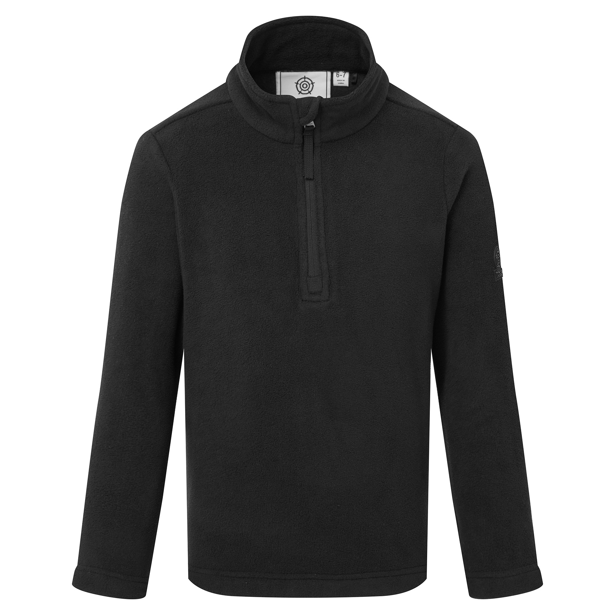 TOG24 Childrens Unisex Toffolo Kids ZipNeck Fleece Black - Size 8-9Y