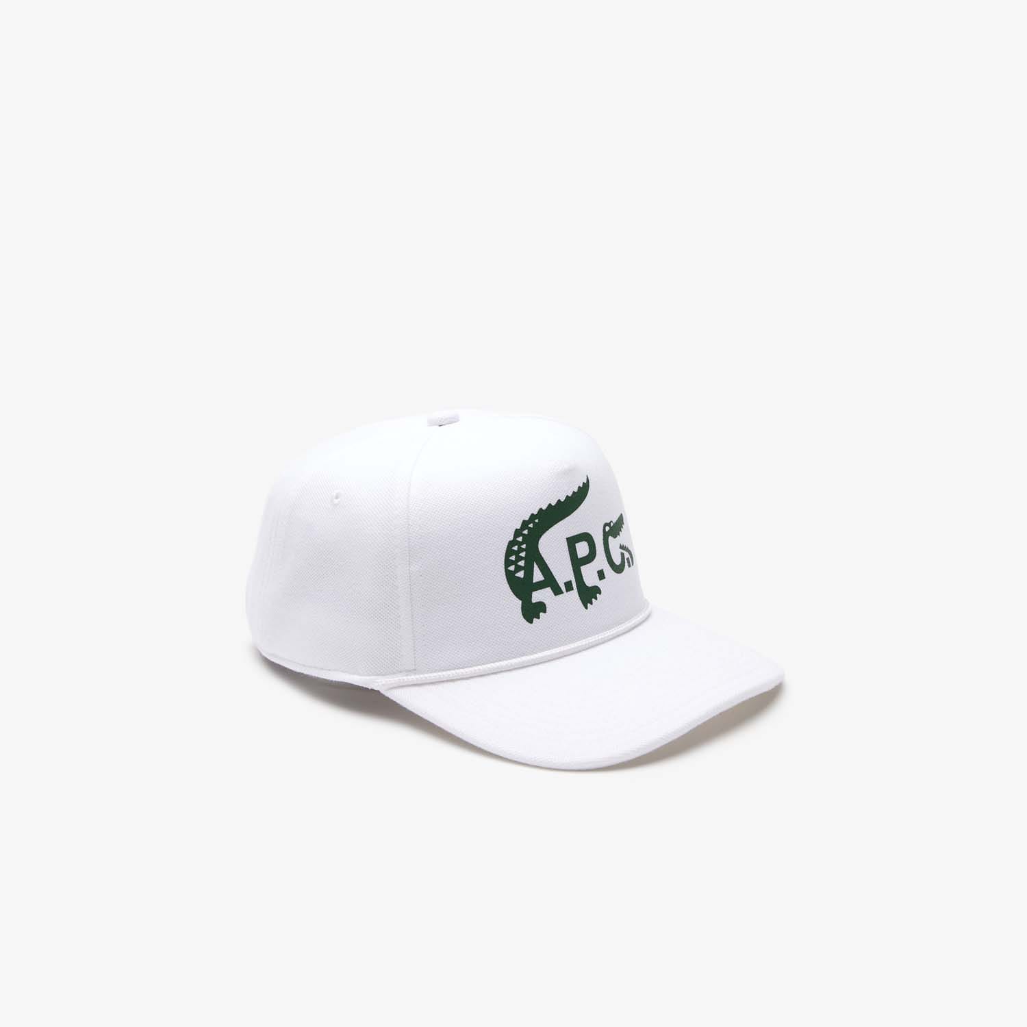 Lacoste Mens Accessories x A.P.C. Organic Cotton Cap in White material_cotton - Size Large