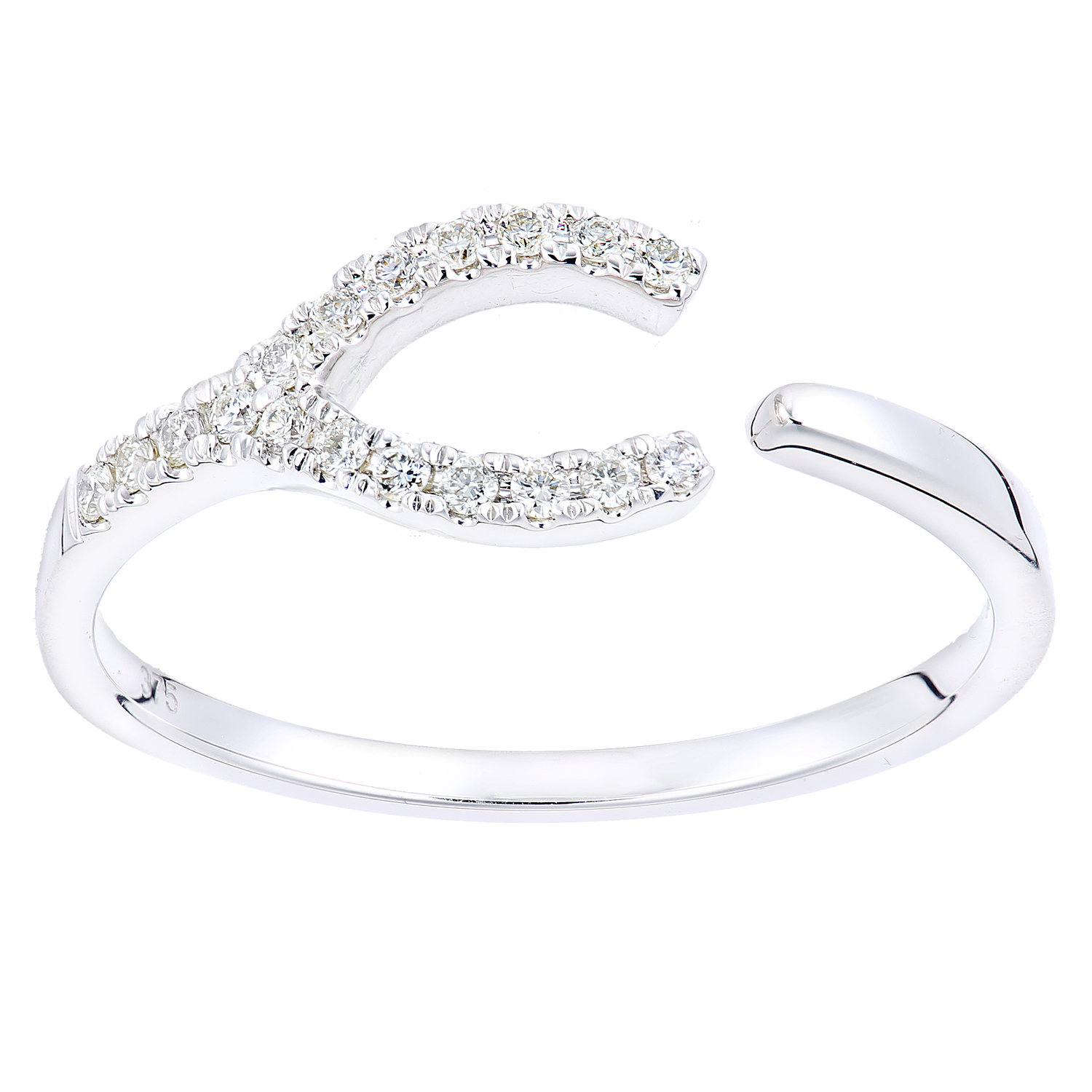 Diamant L'Eternel Womens 9ct White Gold Ring With 0.1ct Diamond - Size O