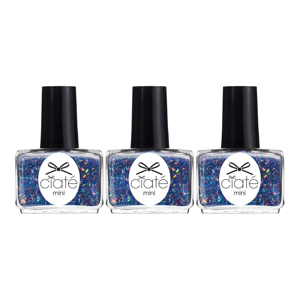 Ciate Womens Monte Carlo Paint Pots 13.5ml Nail Polish Blue Red Silver Glitter x 3 - One Size