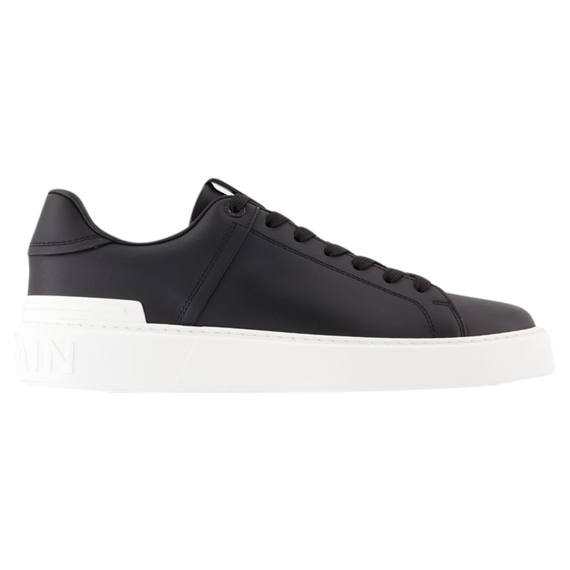 Balmain Womens B-Court Sneakers - - Leather - Black/White material_Calfskin - Size EU 44