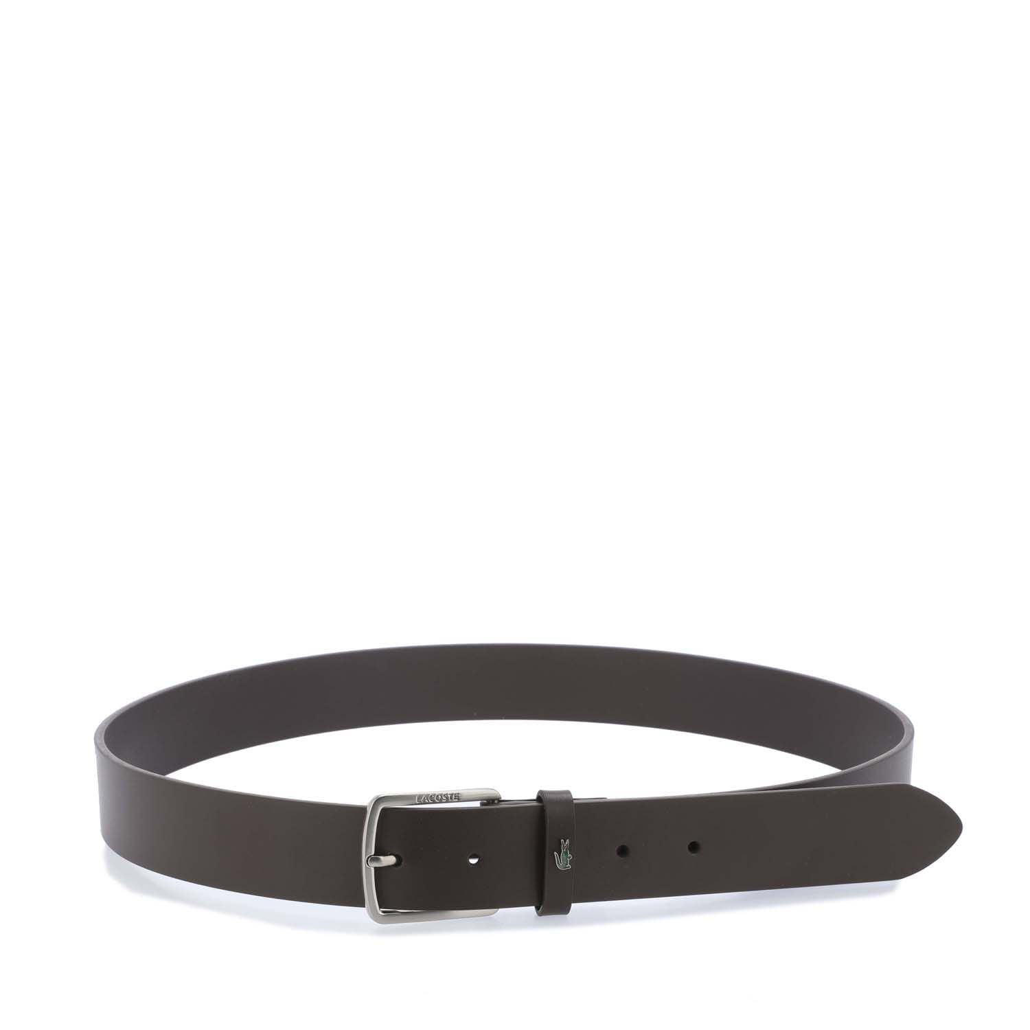 Lacoste Mens Accessories Leather Goods Belt in Brown - Size 34 inches