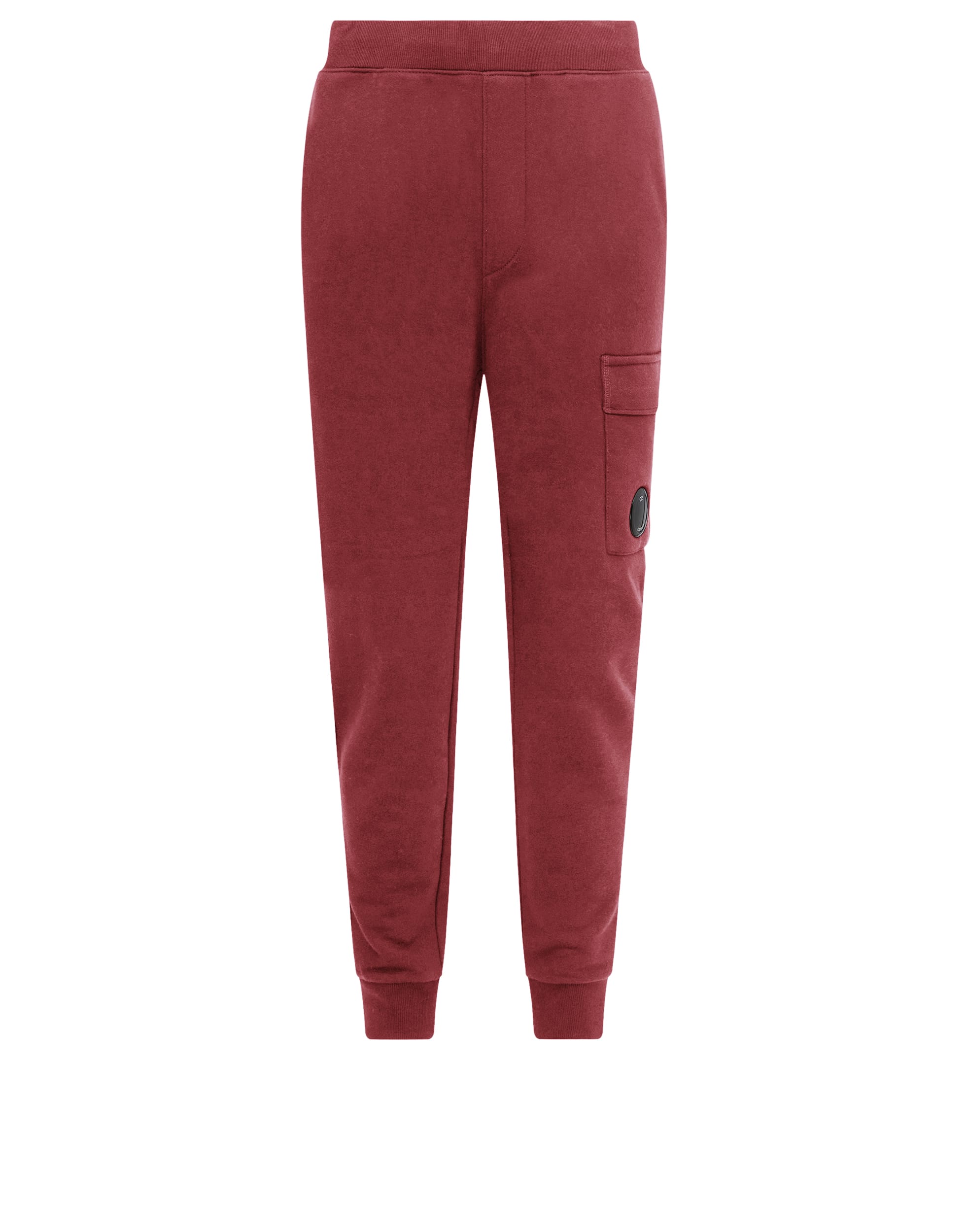 C.P. Company Mens Diagonal Raise Fleece Cargo Joggers in Burgundy Cotton - Size Small