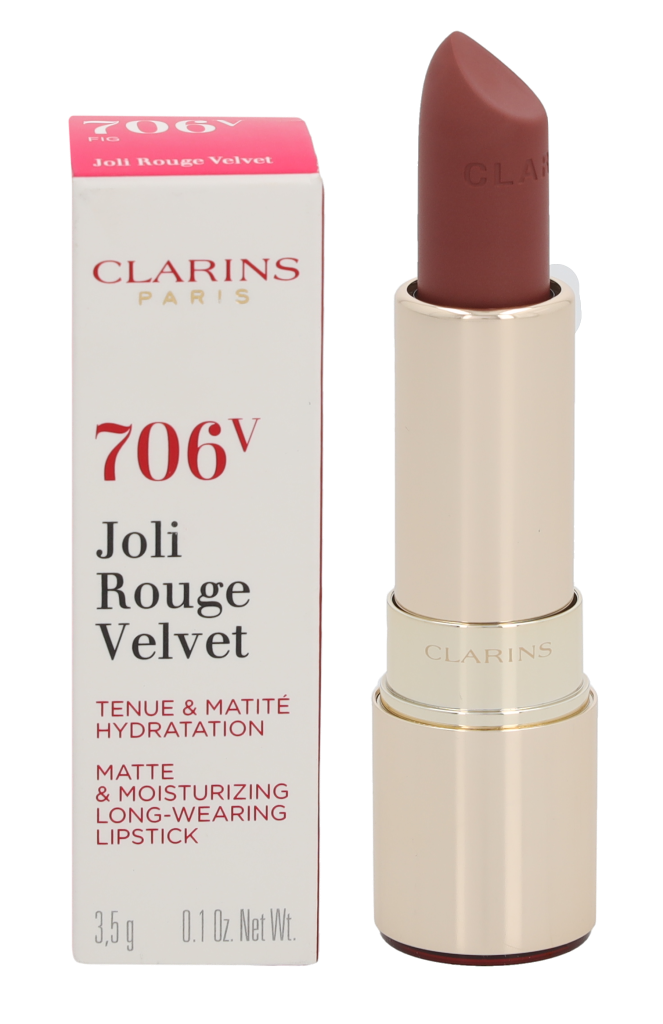 Clarins Unisex Joli Rouge Velvet Matte & Moisturizing Lipstick 3.5g - 706V Fig - NA - One Size