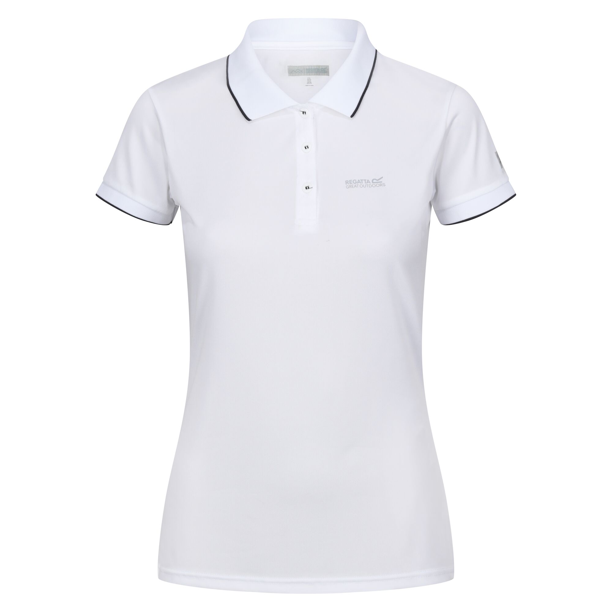 Regatta Womens/Ladies Remex II Polo Neck T-Shirt (White Solid) material_polyester - Size 12 UK