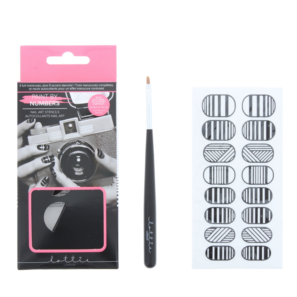 Lottie London Womens Paint By Numbers Nail Art Stencils - Black - One Size