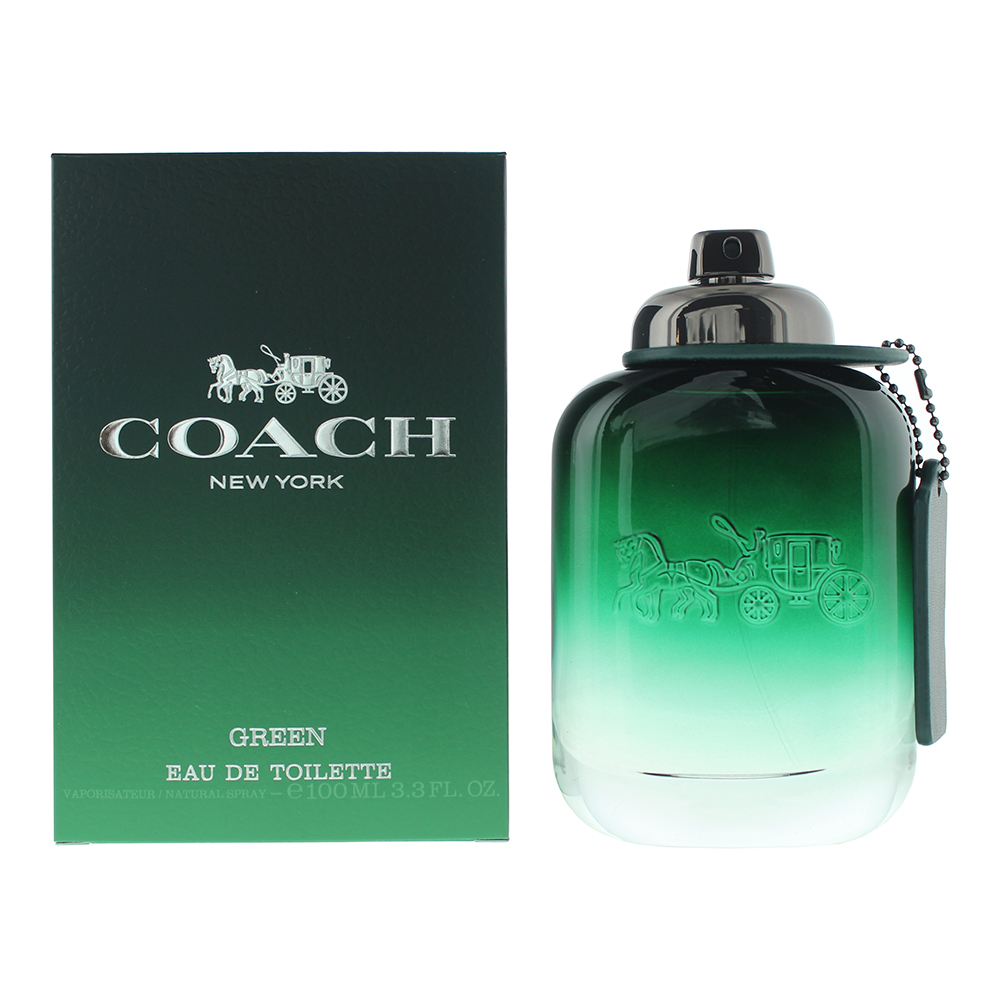 Coach Mens Green Eau de Toilette 100ml Spray for Him - One Size