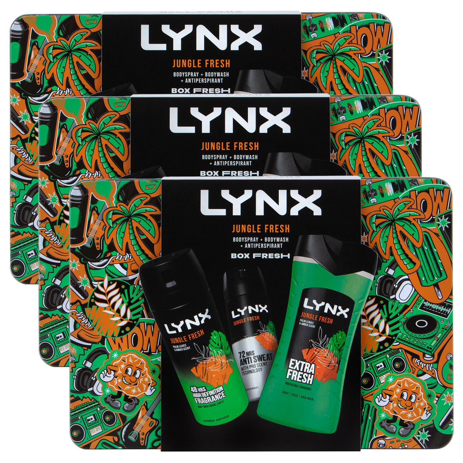 Lynx Mens JungleFresh Bodywash,Spray & Antiperspirant forHim,3pk - One Size