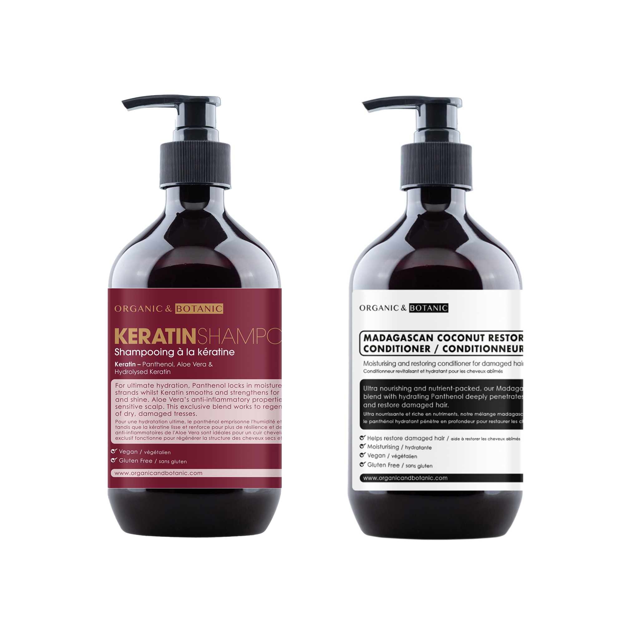 Organic & Botanic Strengthening Shampoo & Moisturising Conditioner Set (500ml & 500ml) - NA - One Size