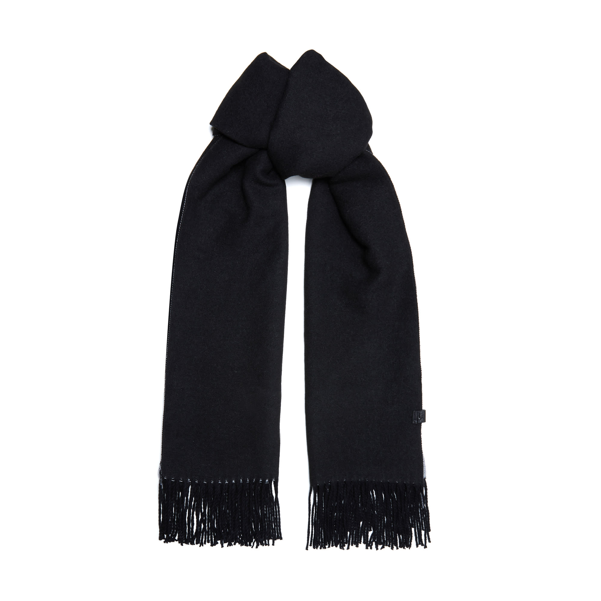 Dune London Womens LESLIE Colour-Block Fringed Scarf - Black Fabric - One Size