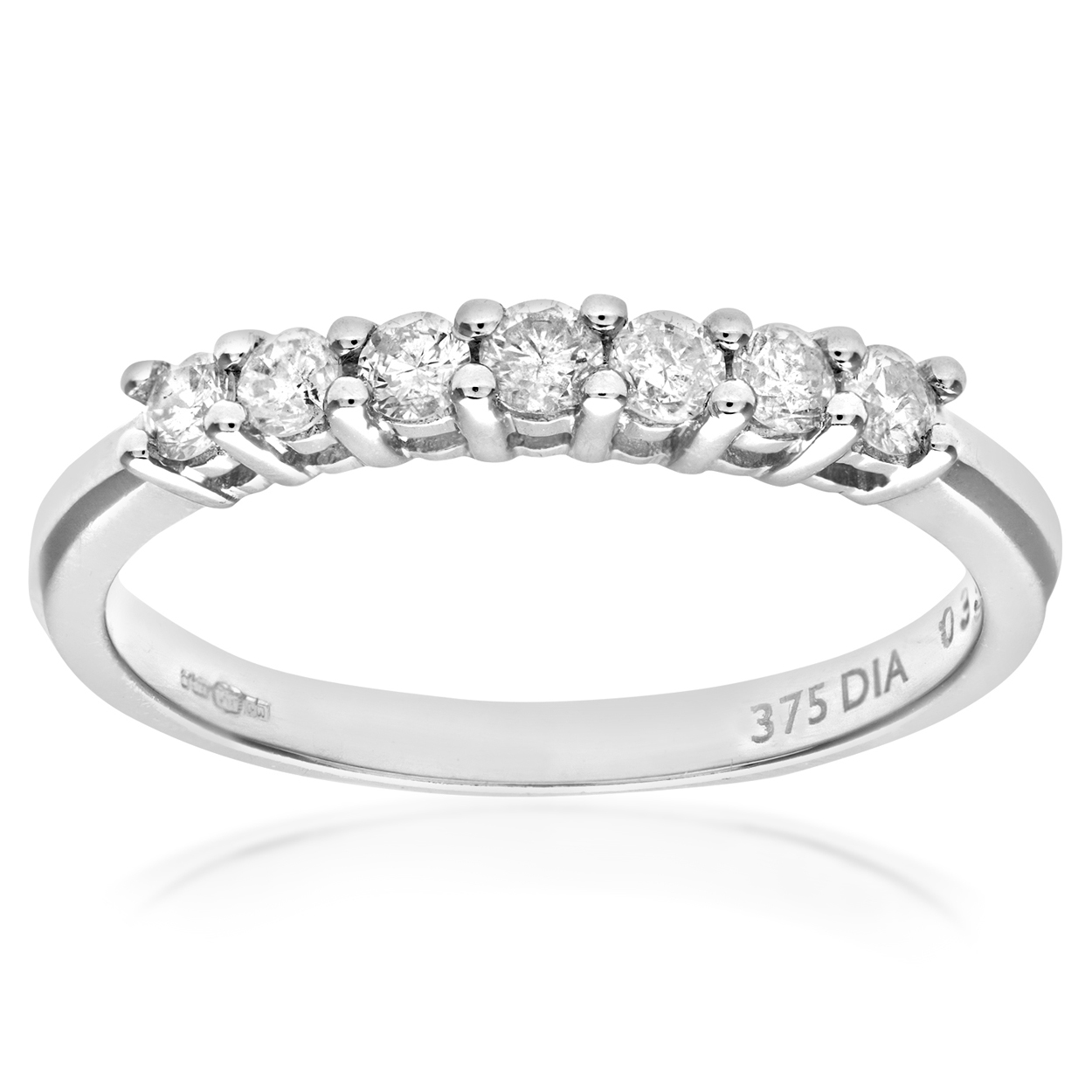 Diamant L'Eternel Womens 9ct White Gold Third Carat Diamond Claw Set Eternity Ring - Size L