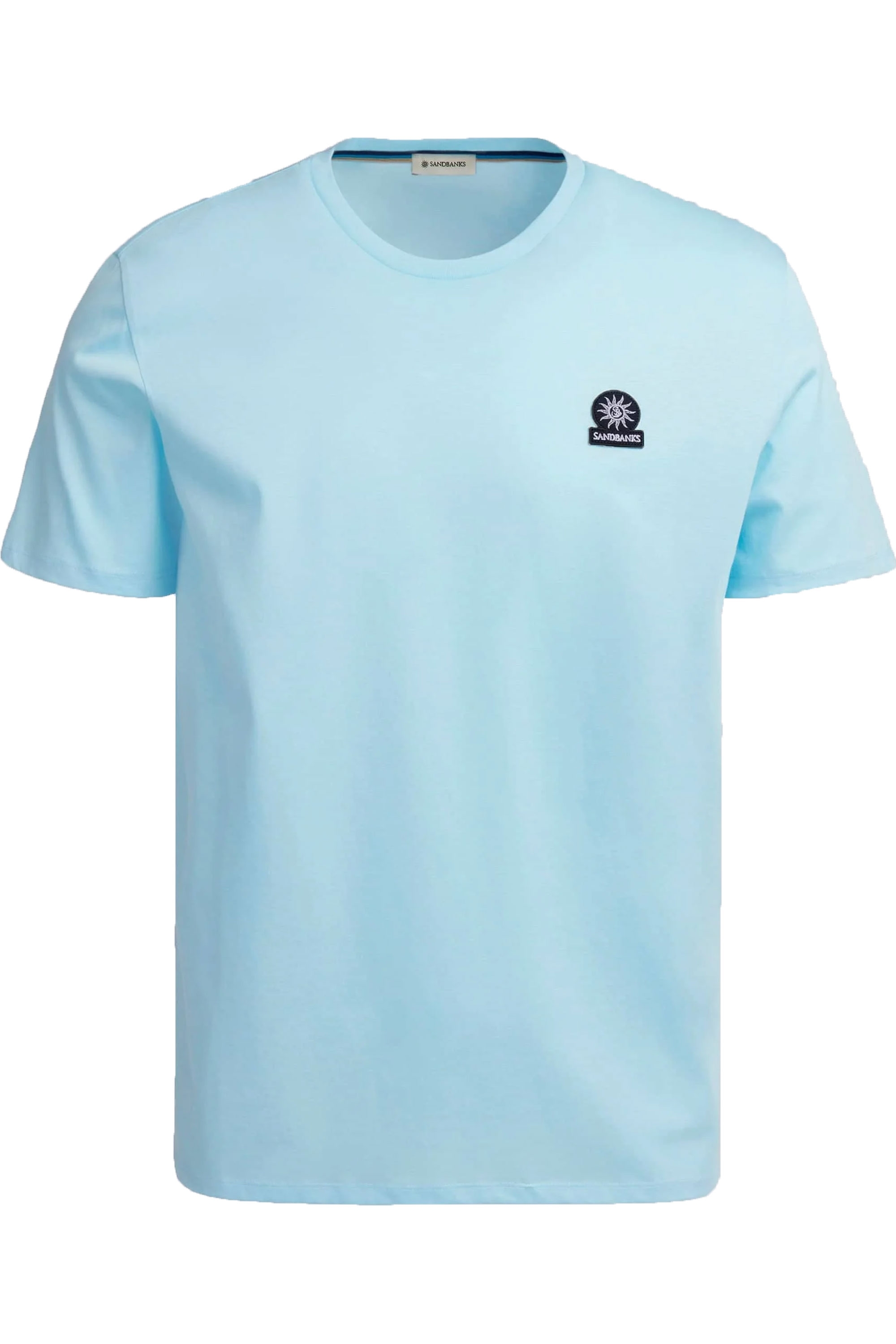 Sandbanks Mens Badge Logo T-shirt Crystal Blue Cotton - Size X-Large