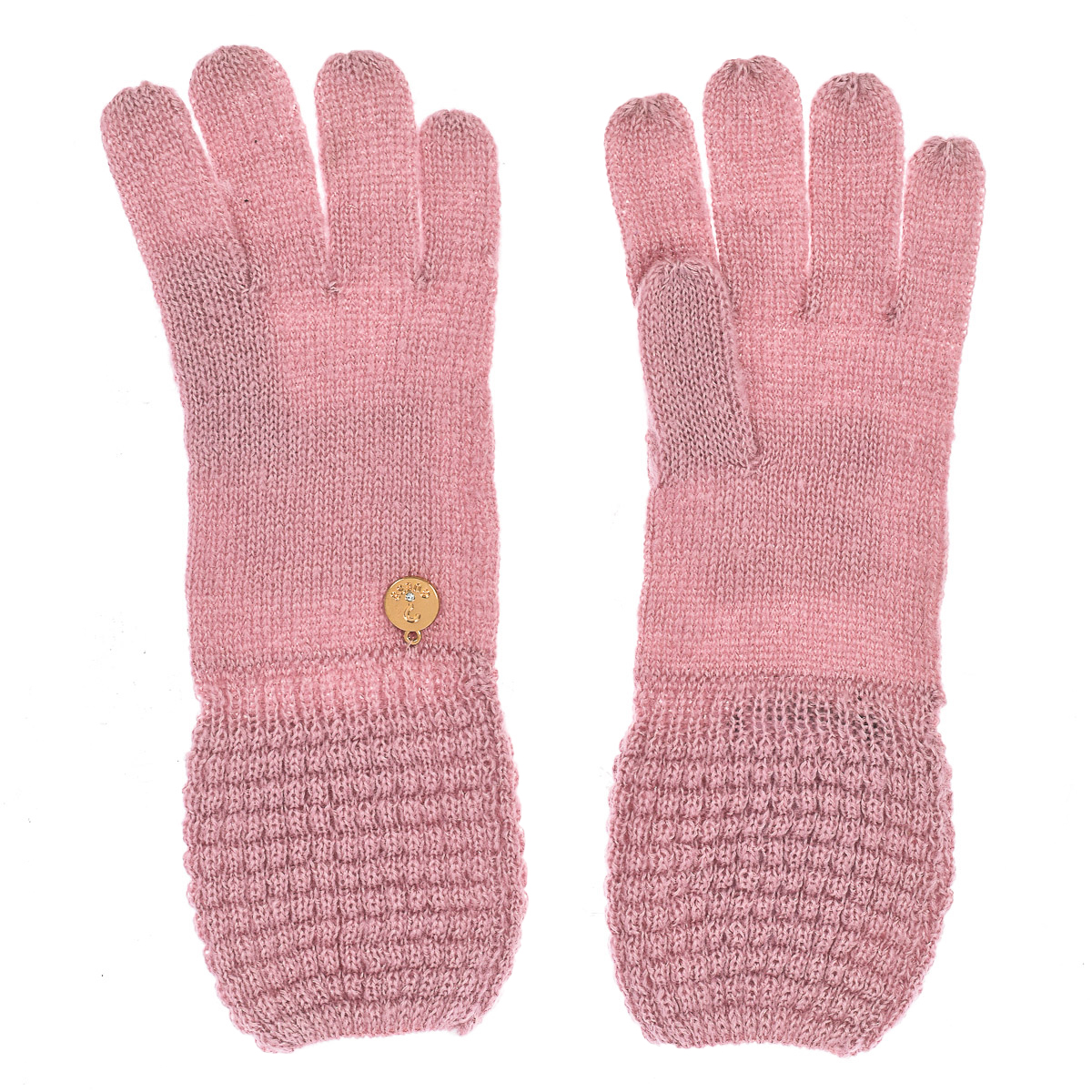 Guess Womenss thermal and soft knitted gloves AW6717-WOL02 - Pink - Size Medium