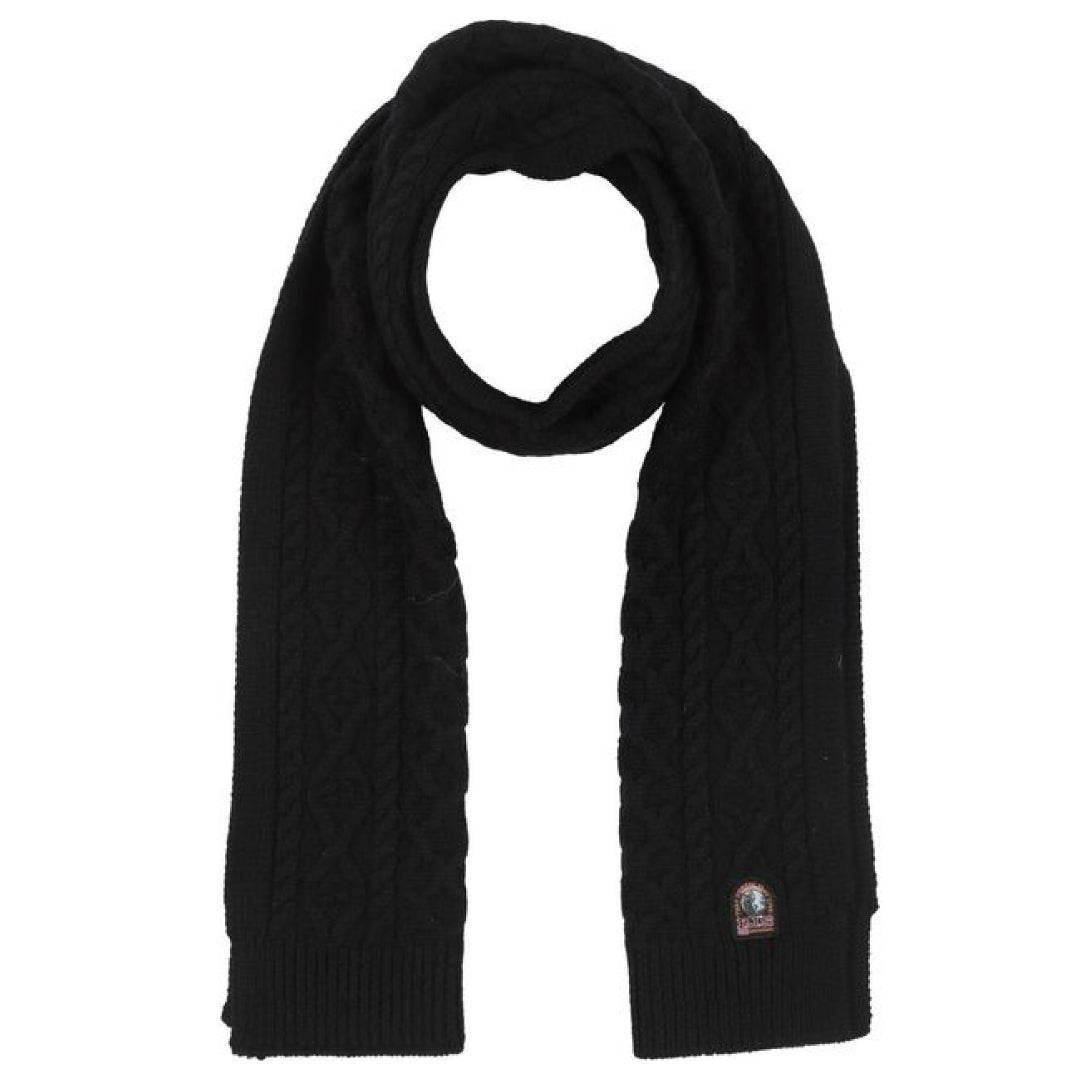 Parajumpers Mens Black Tricot Plain Scarf Wood - One Size