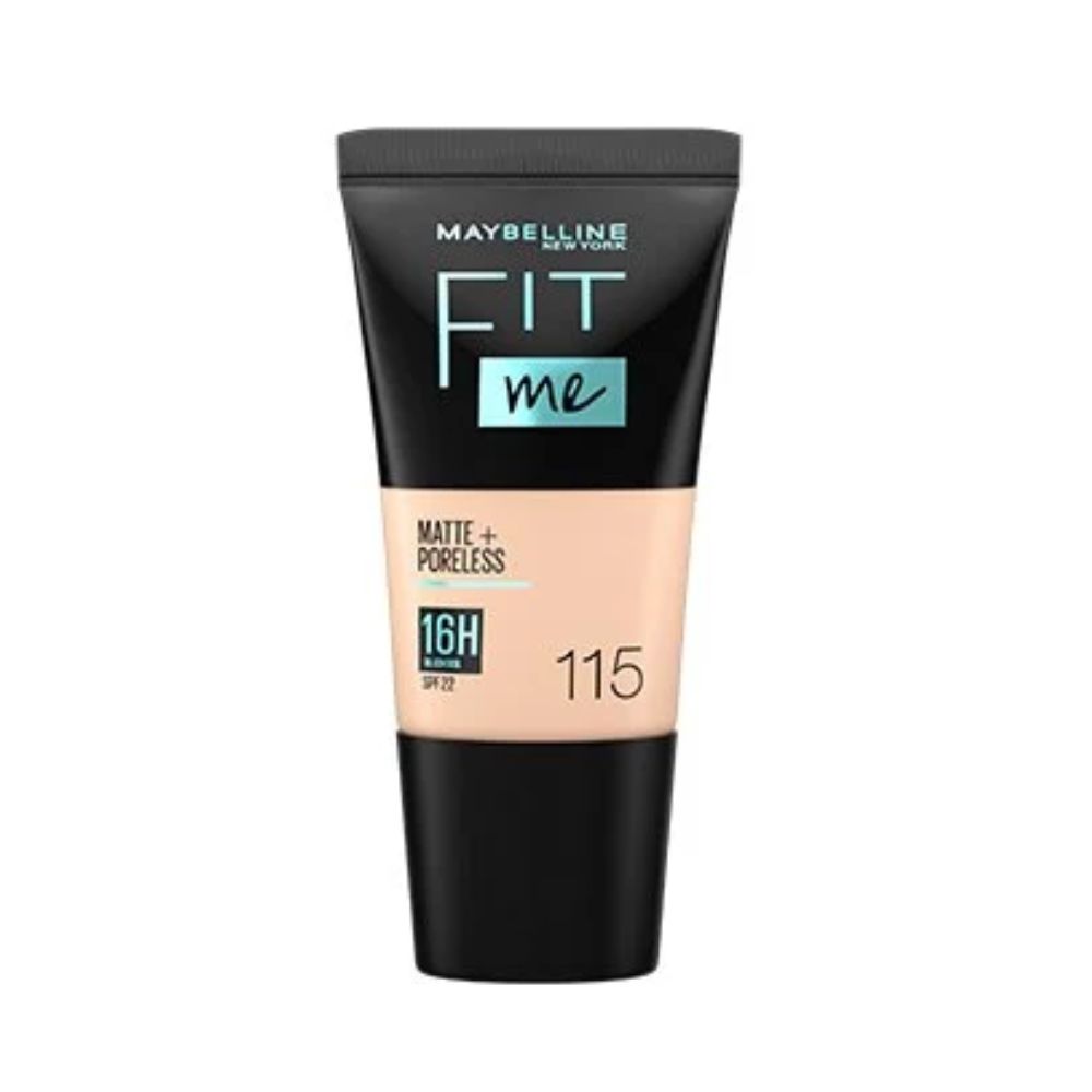 Maybelline New York Womens Fit Me Matte & Poreless 16 Hour Foundation Tube 18ml – 115 Ivory - One Size