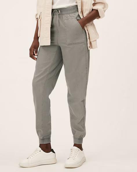 Secret Label Womens Ankle Cuff Jogger Pants - Grey Lyocell - Size 10 Long