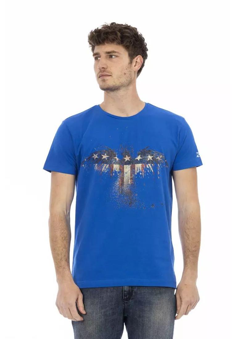 Trussardi Action Mens Blue Cotton T-Shirt - Size X-Large