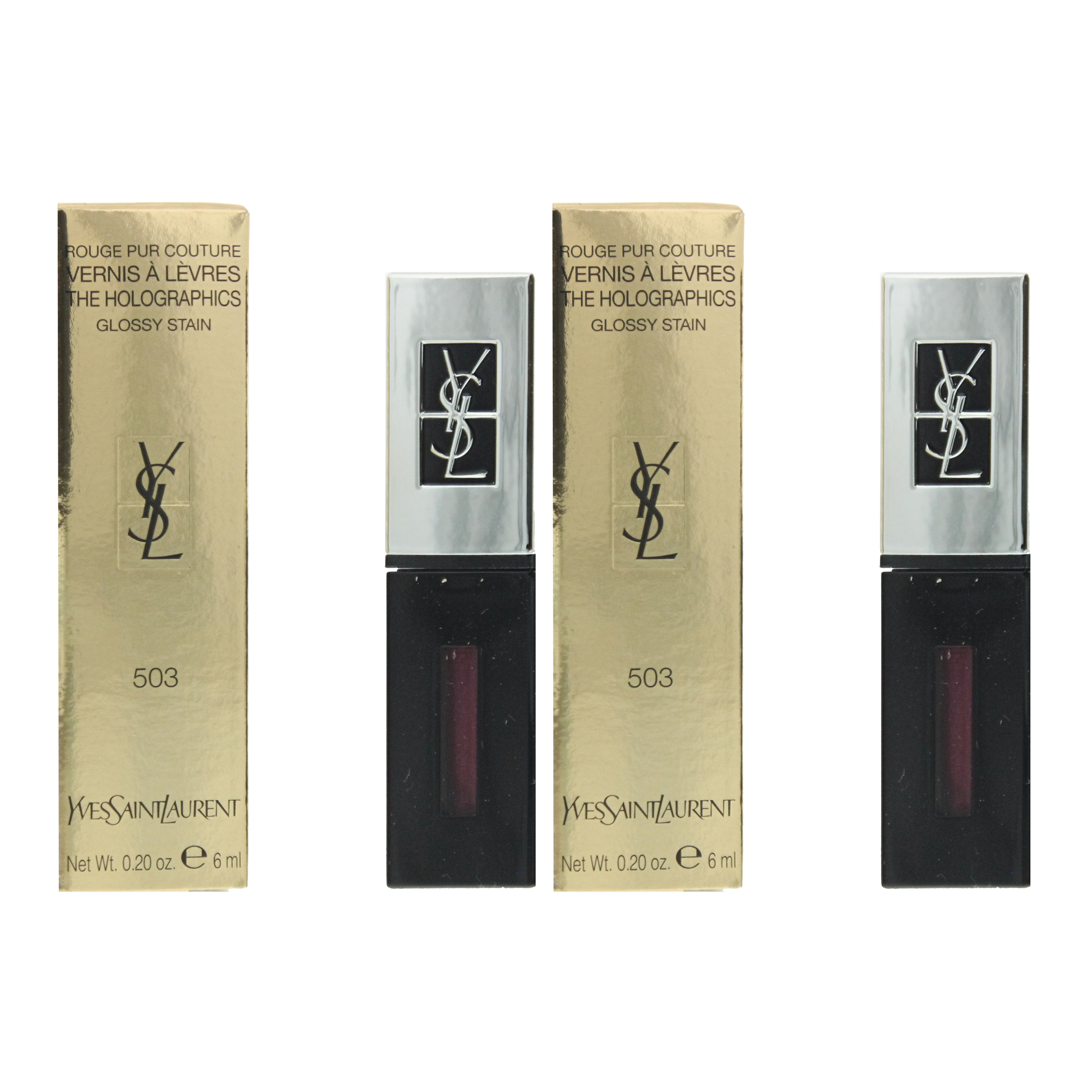 Yves Saint Laurent Womens The Holographics Glossy Stain 6ml - 503 Neon Plum x 2 - NA - One Size