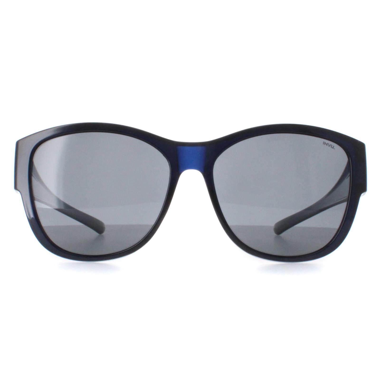 INVU Round Womens Transparent Blue Polarized E2102 - One Size