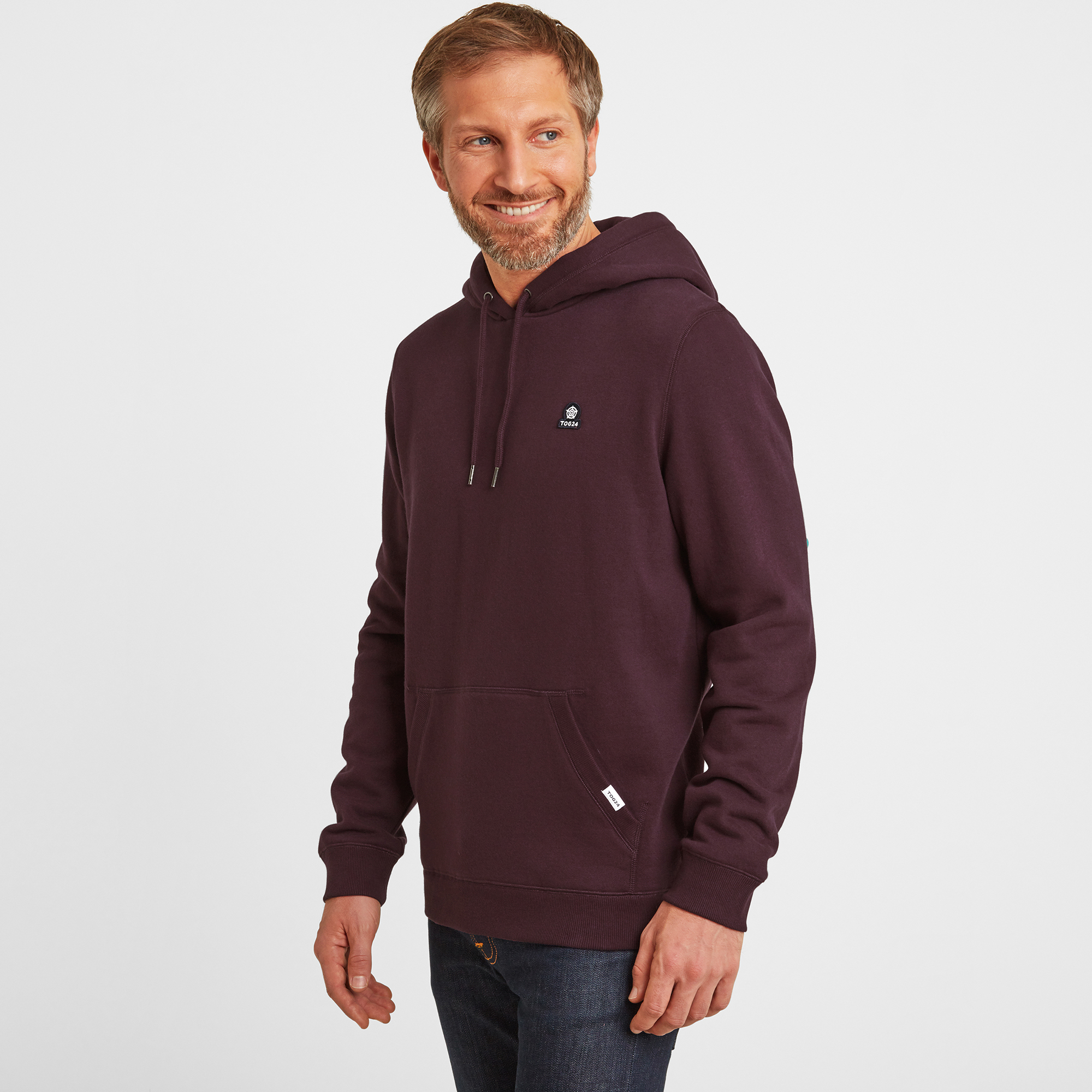 TOG24 Akerman Mens Hoodie Deep Port - Purple Cotton - Size 3XL