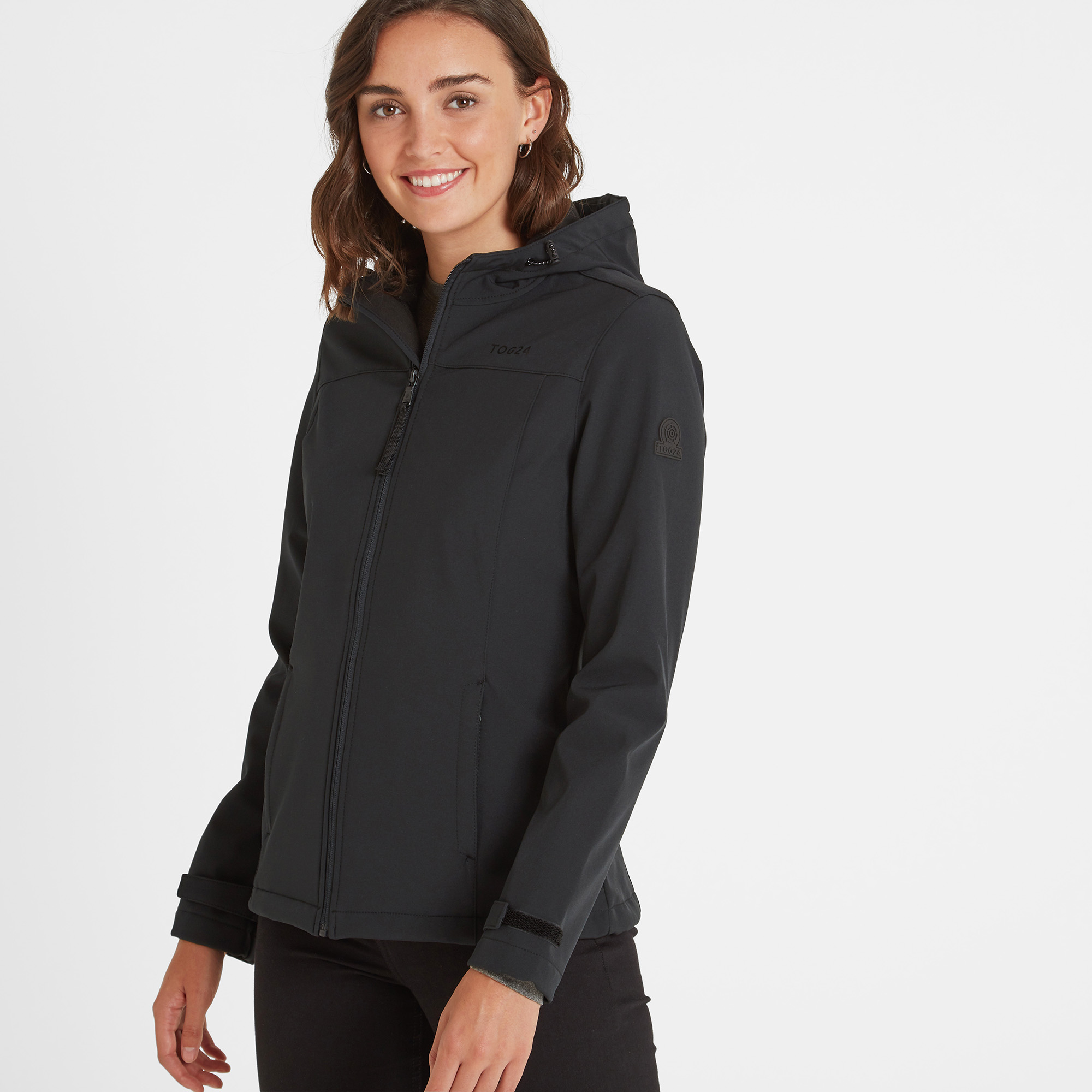 TOG24 Keld Womens Softshell Hoodie Black - Size 20 UK