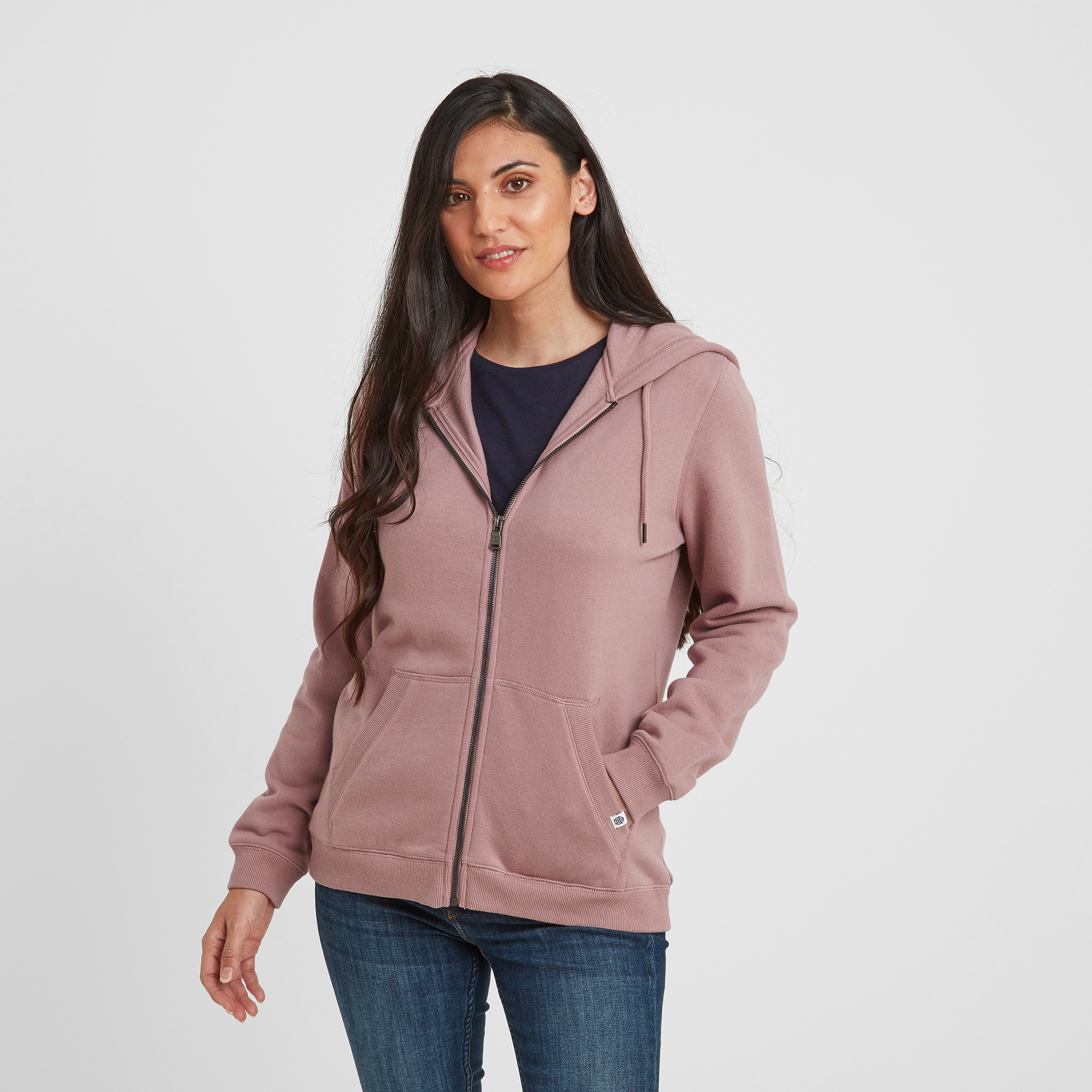 TOG24 Mia Womens Hoodie Faded Pink Cotton - Size 12 UK