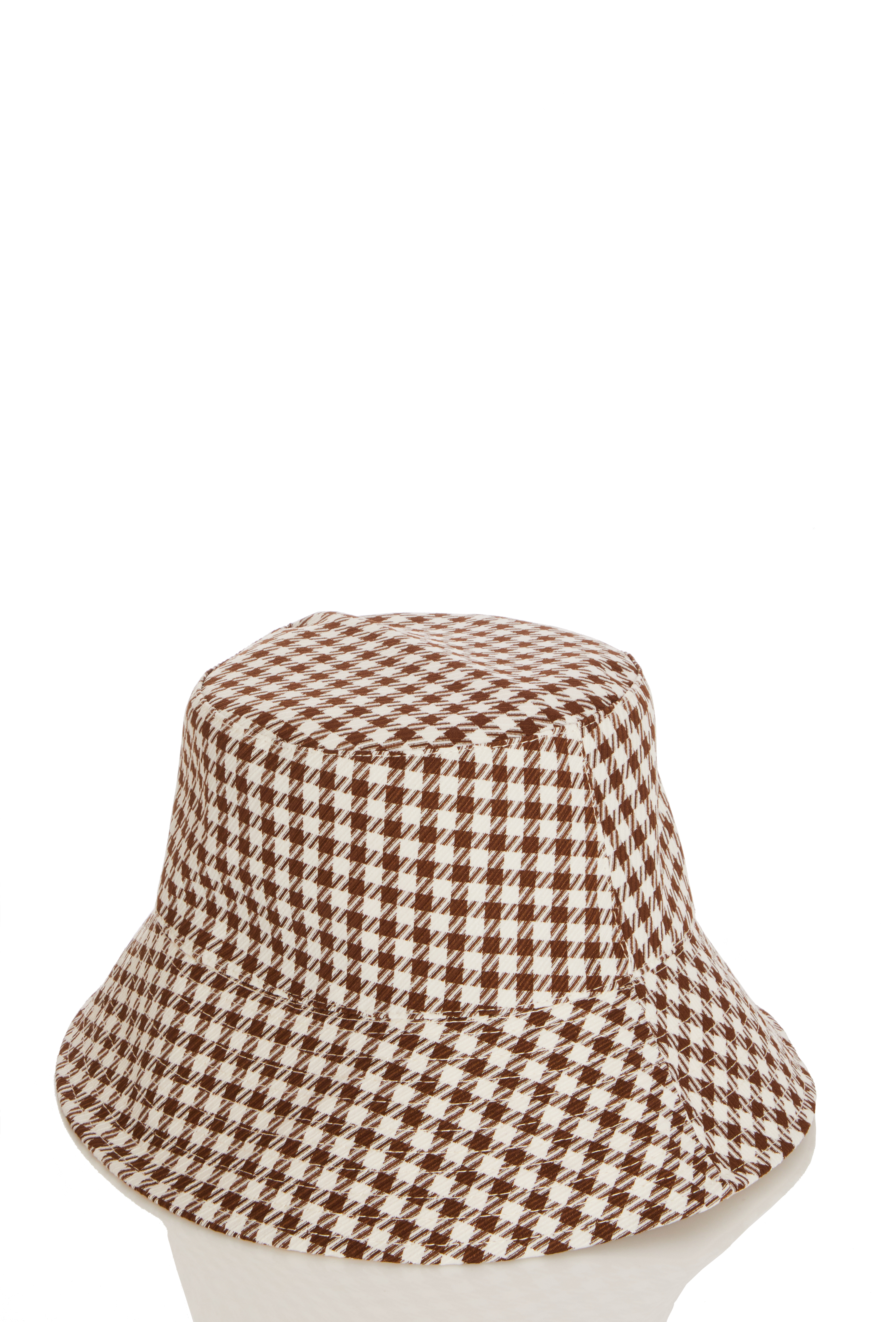 Quiz Womens Brown Dog Tooth Bucket Hat - One Size