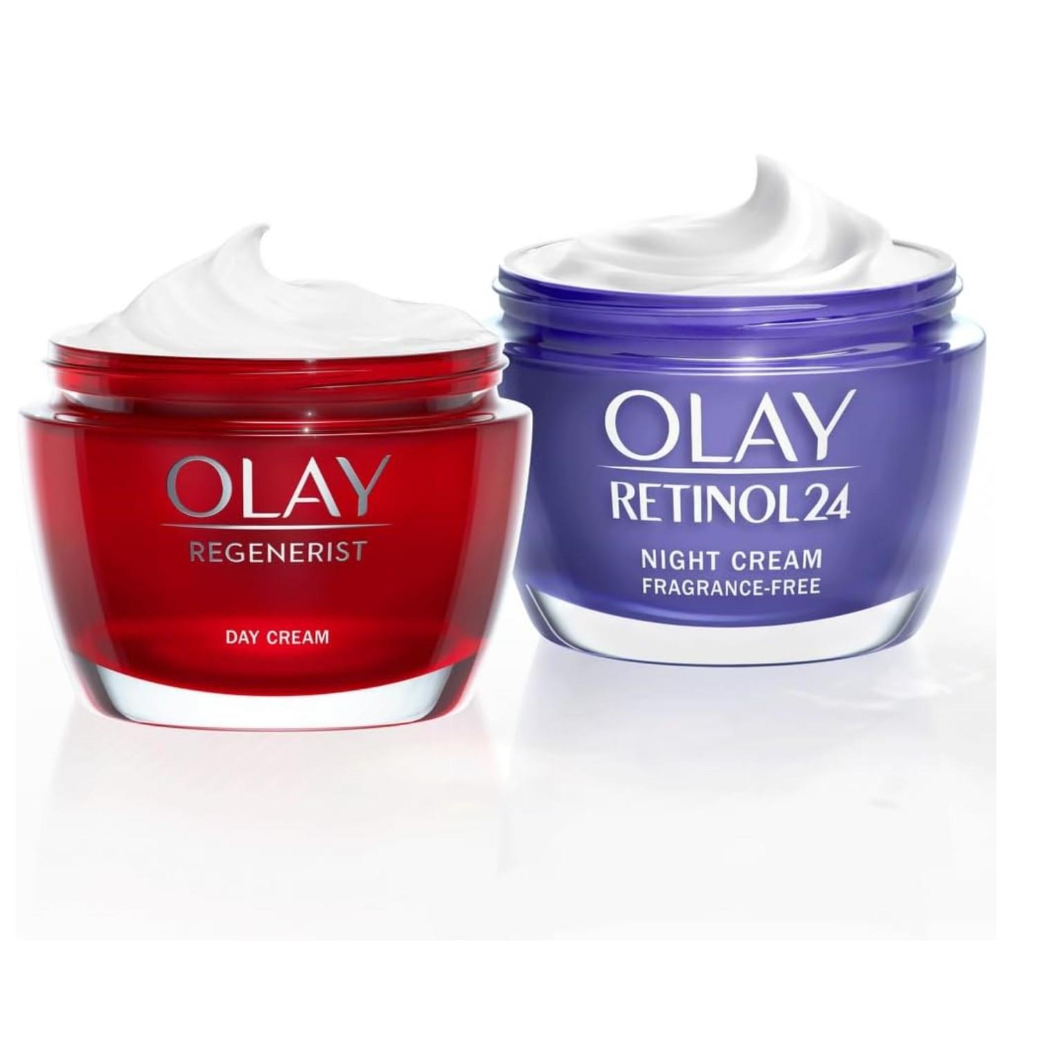 Olay Womens Regenerist Day Cream and Retinol 24 Night Skin Care Sets, 50ml - One Size