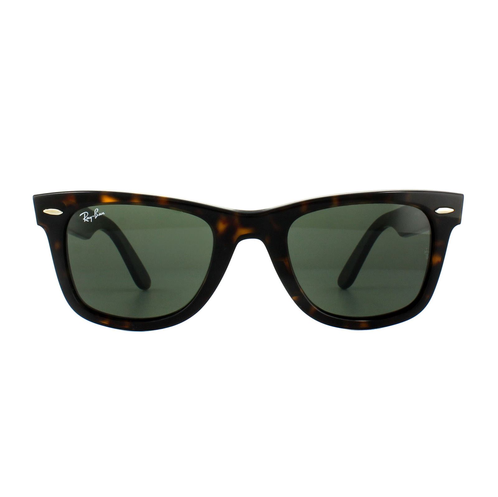 Ray-Ban Womens Sunglasses Wayfarer 2140 902 Tortoise Green G-15 Medium 50mm - Brown - One Size