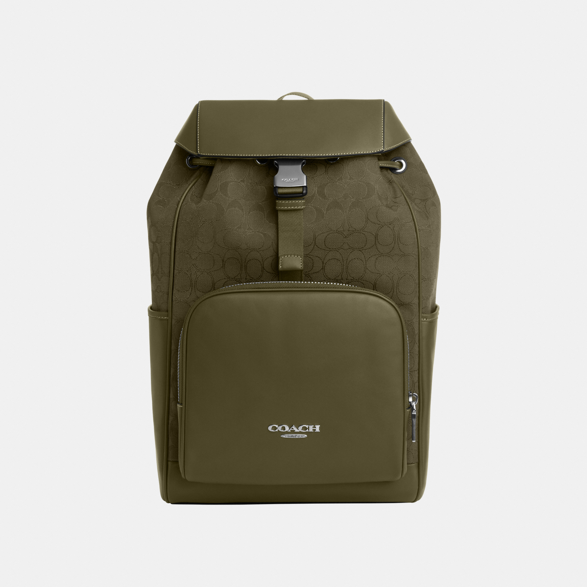 Coach Mens Racer Backpack in Signature Jacquard - Green - One Size