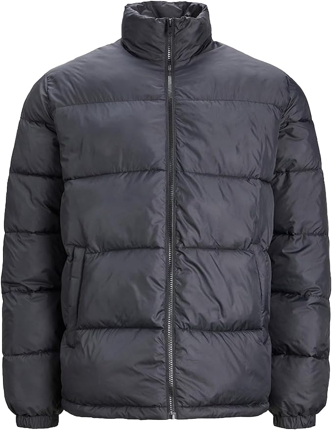 Jack & Jones Mens Puffer Jacket - Black - Size Large