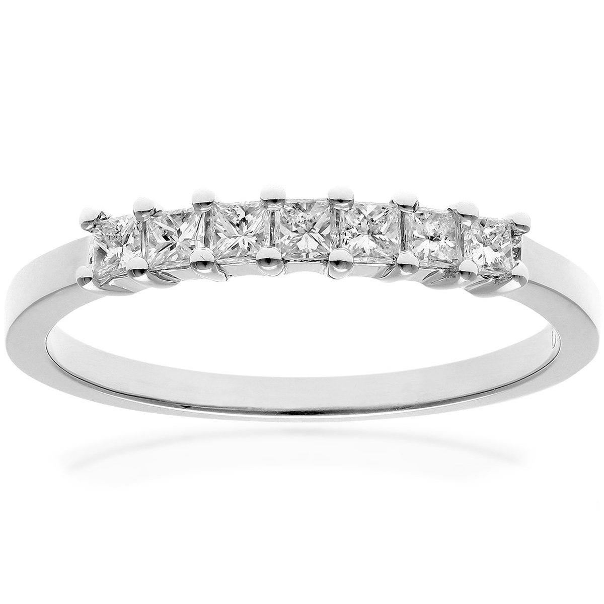 Diamant L'Eternel Womens Platinum 1/3 Carat Certified J/I Princess Cut Diamond Eternity Ring - Size J