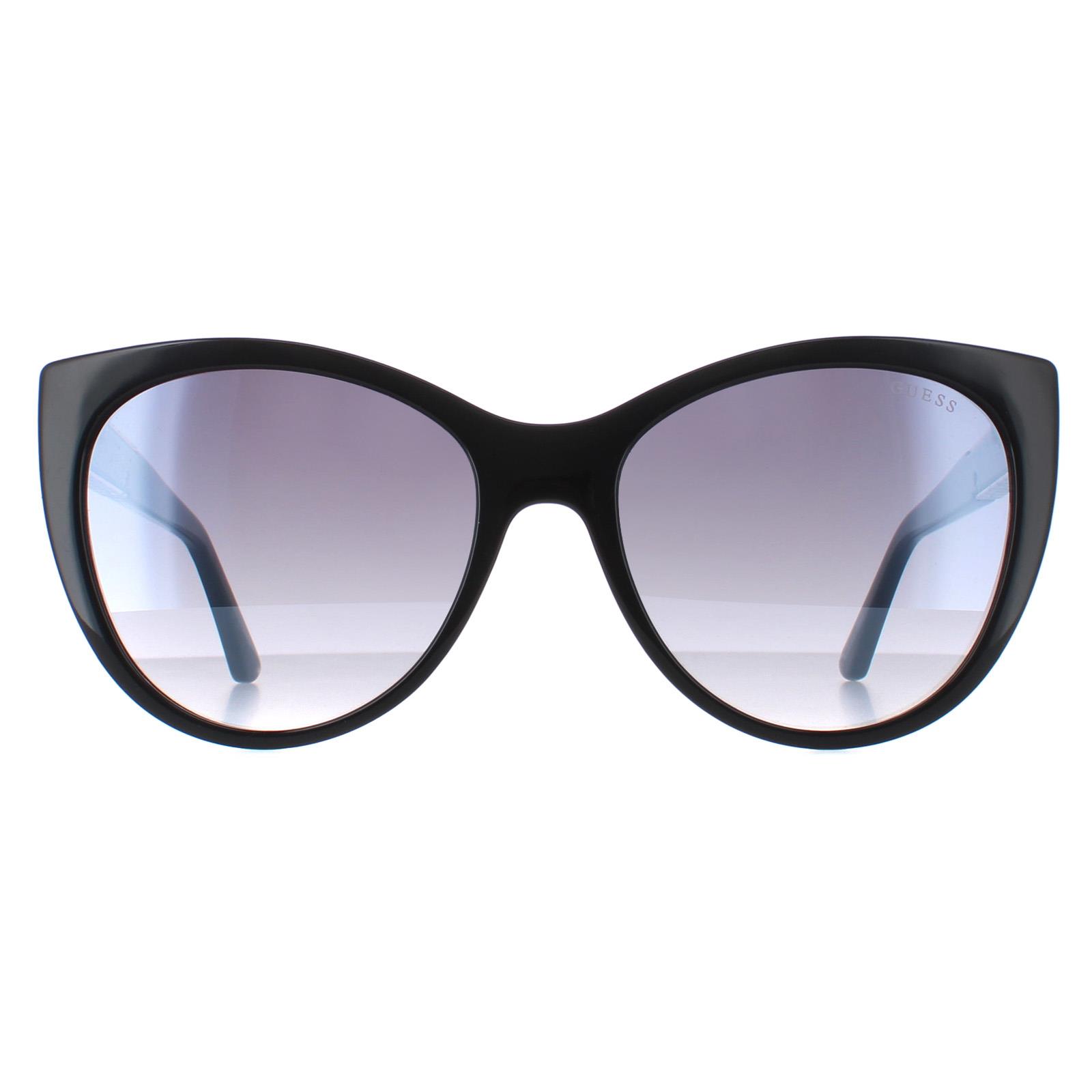 Guess Cat Eye Womens Shiny Black Smoke Gradient GF6069 - One Size